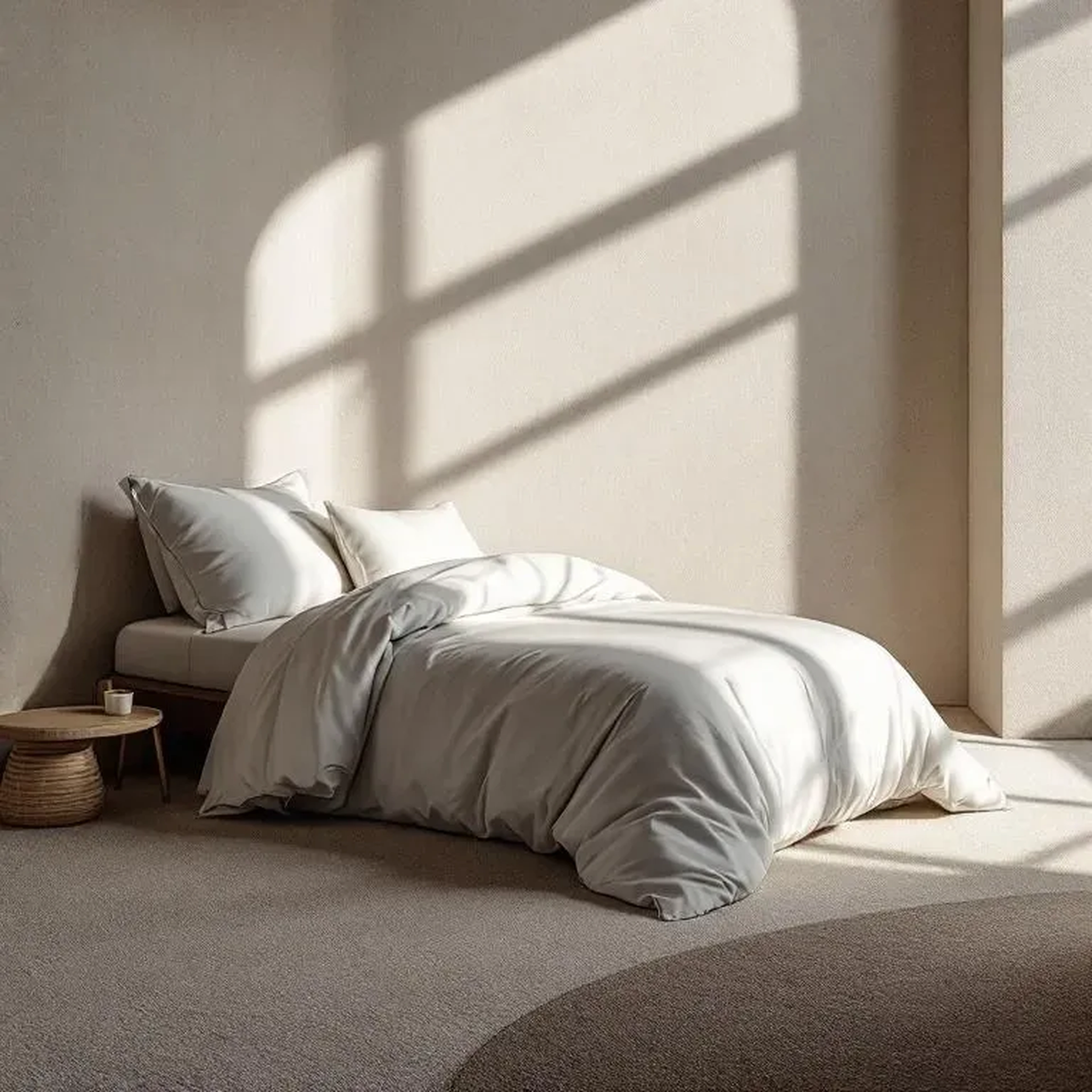 Qua Home Odin 300 TC Pamuk Saten Tek Kişilik Nevresim Seti Taş