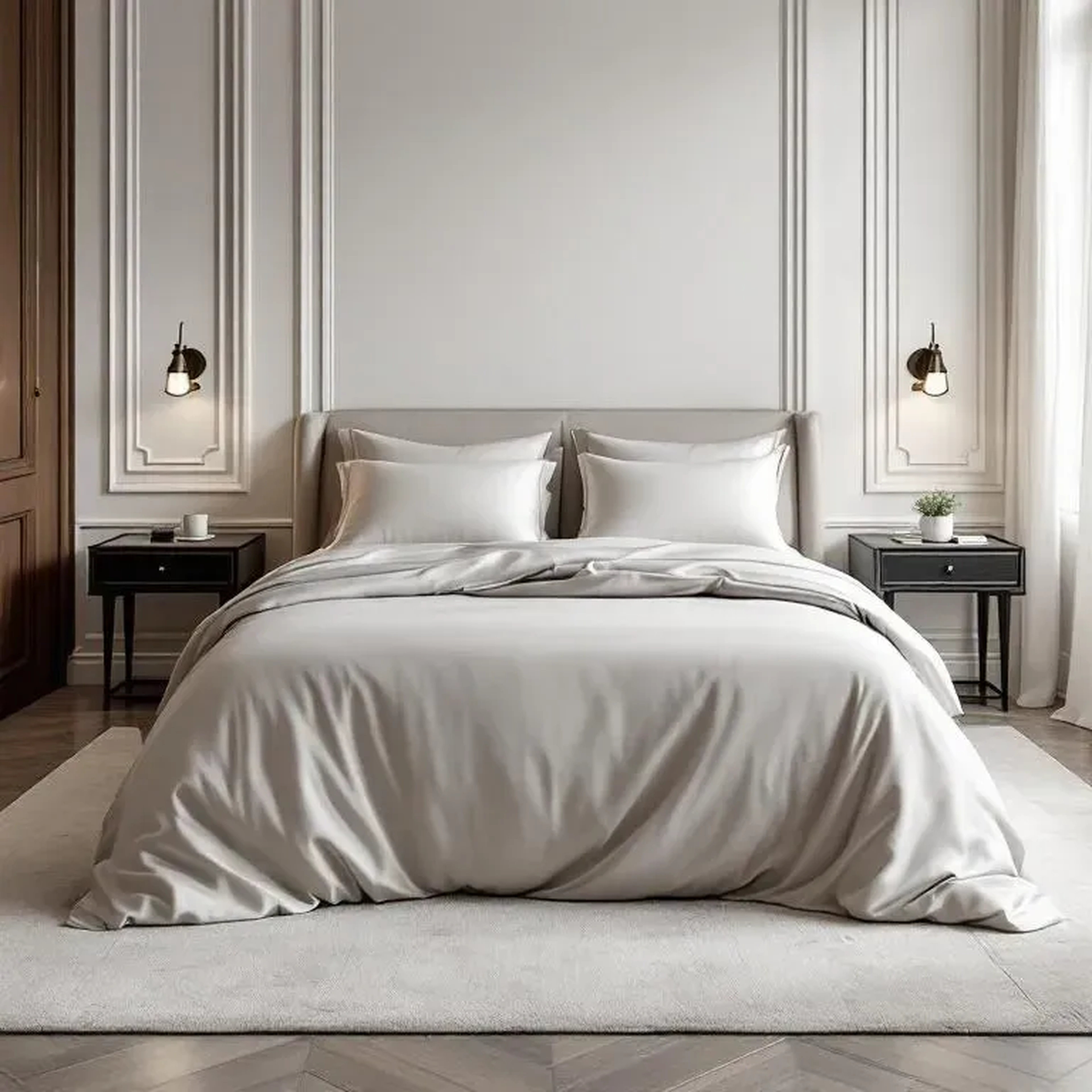 Qua Home Odin 300 TC Pamuk Saten Çift Kişilik Nevresim Taş