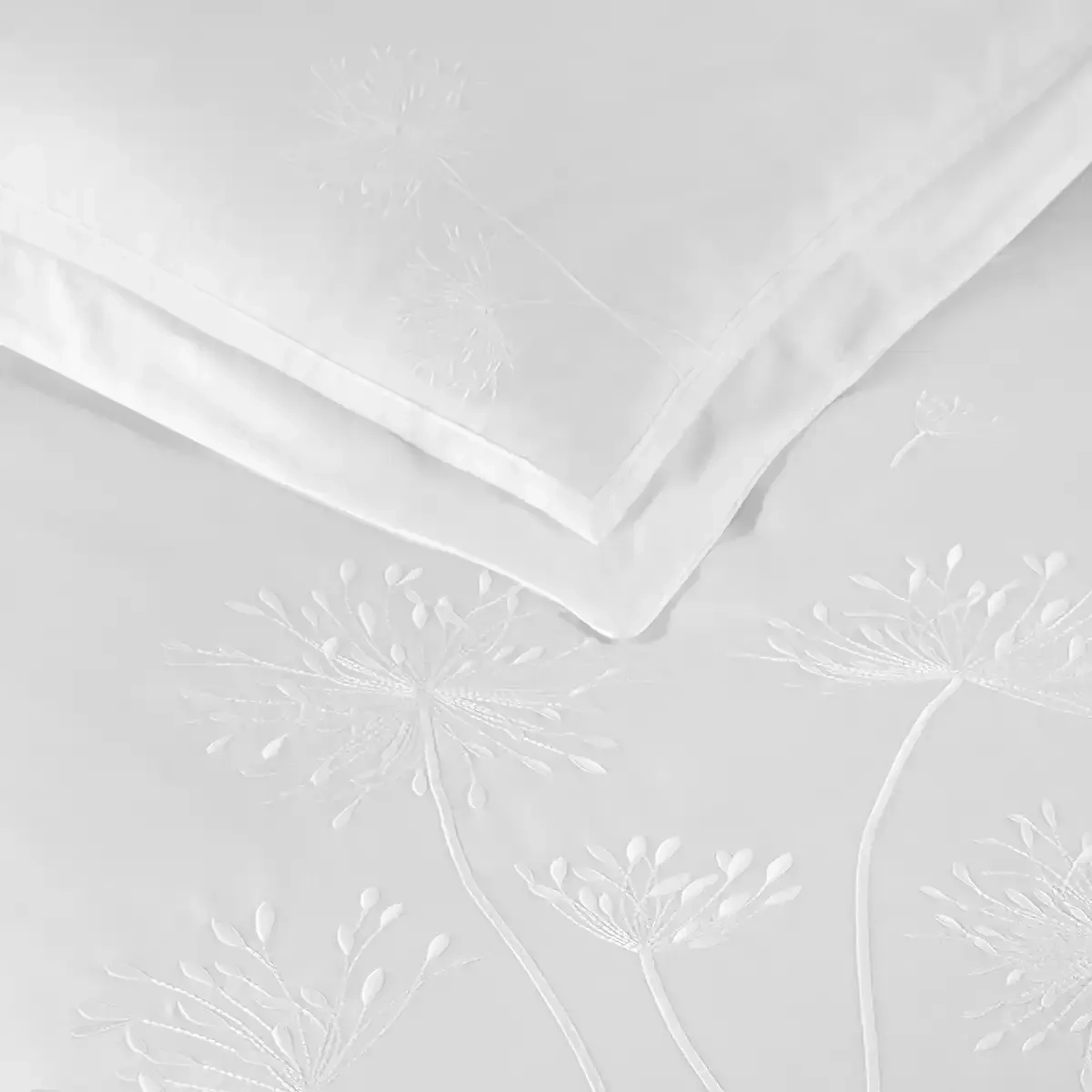 Qua Home Gloria 300 Tc Pamuk Saten Nakışlı King Size Nevresim Seti Beyaz Bej