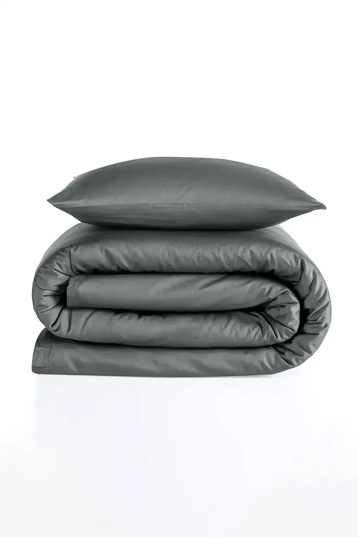 Qua Home Odin 300 TC Pamuk Saten Tek Kişilik Nevresim Seti Antrasit