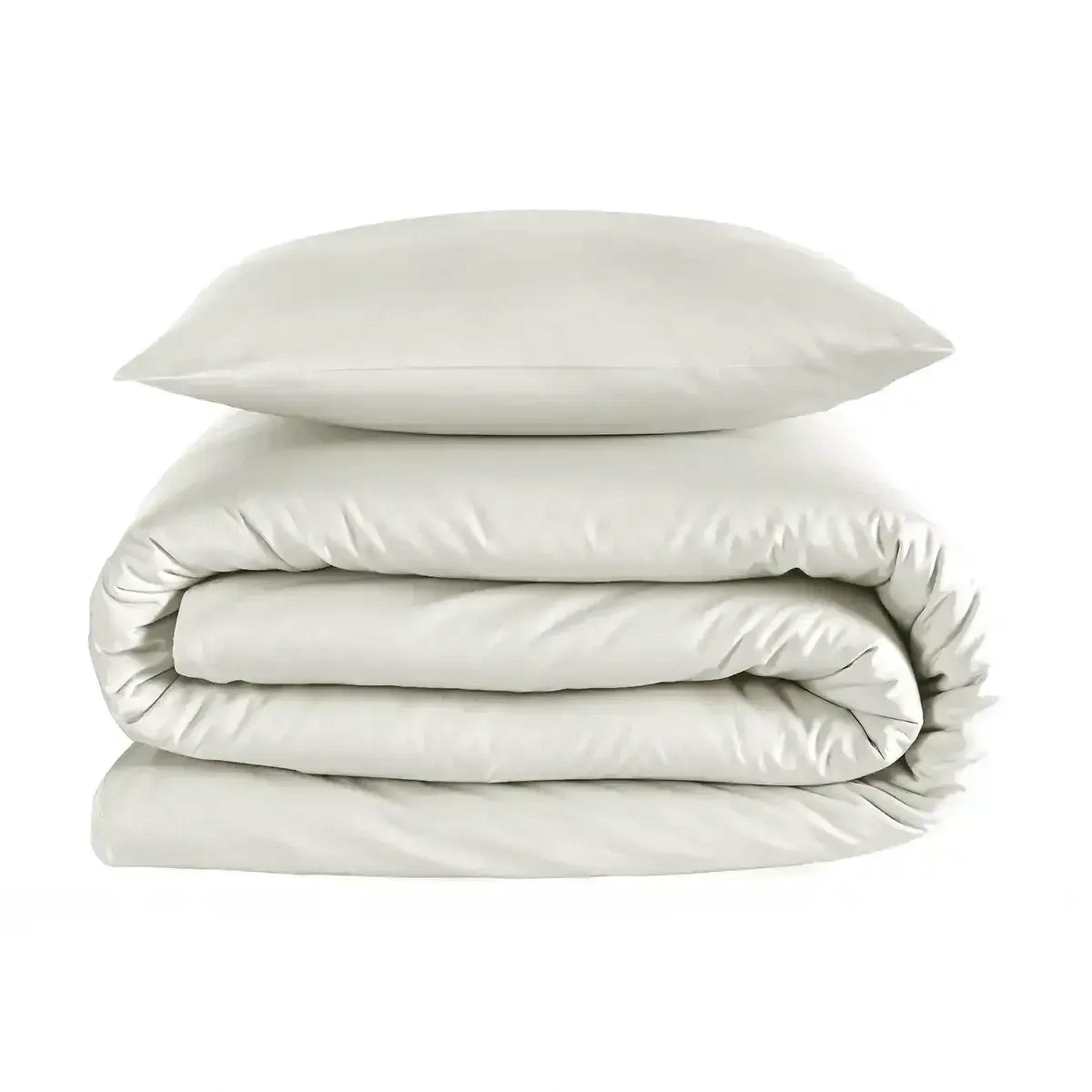 Qua Home Odin 300 TC Pamuk Saten Tek Kişilik Nevresim Seti Ekru