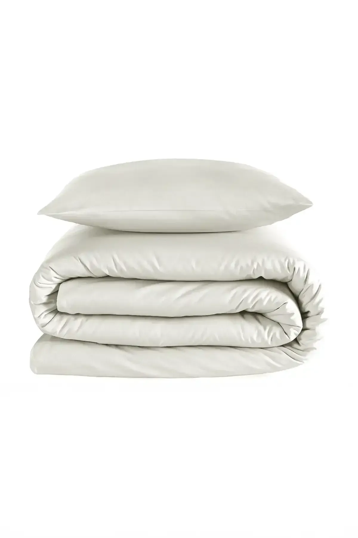 Qua Home Odin 300 TC Pamuk Saten Tek Kişilik Nevresim Seti Ekru