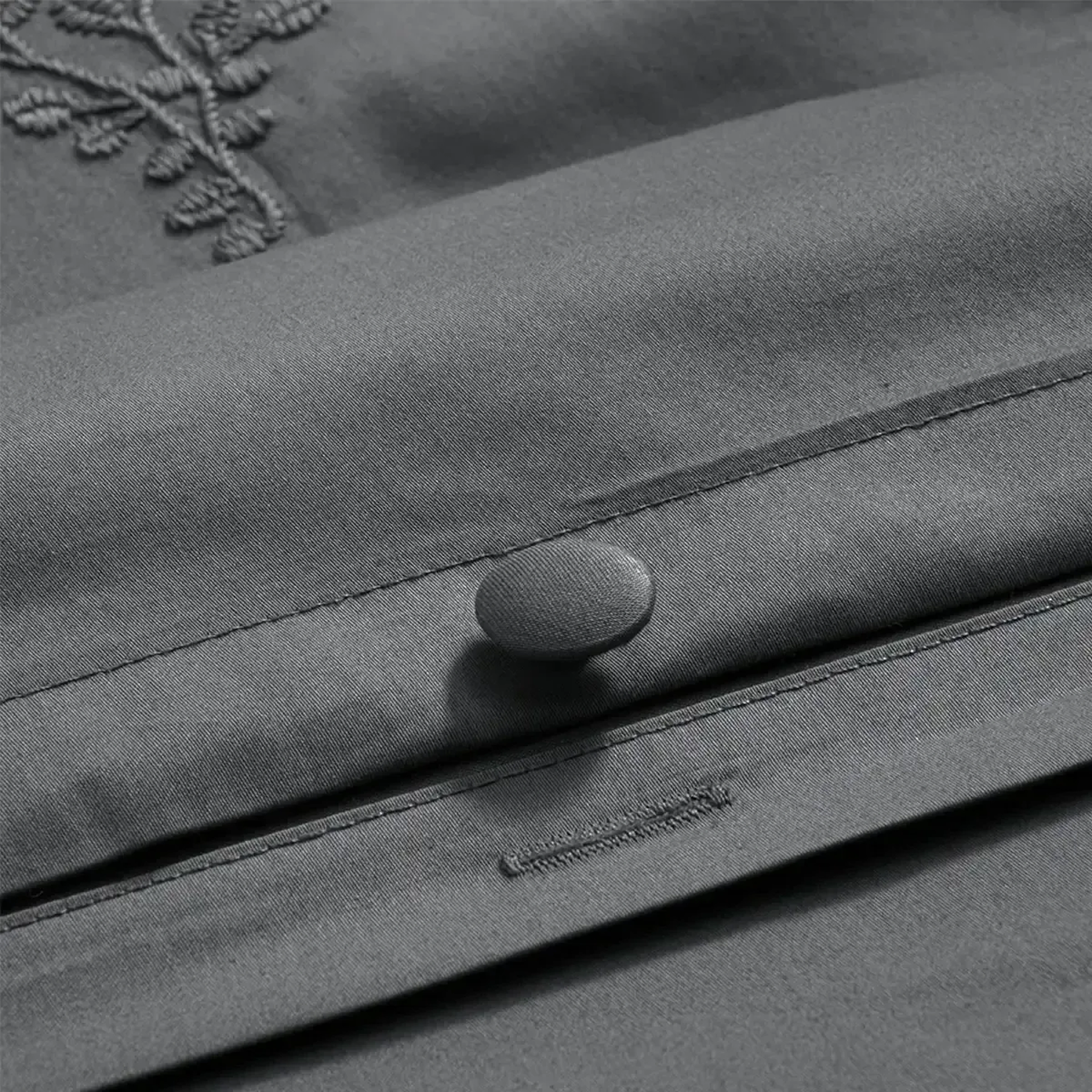 Qua Home Carmen 300 Tc Pamuk Saten Nakışlı Çift Kişilik Nevresim Seti Gri