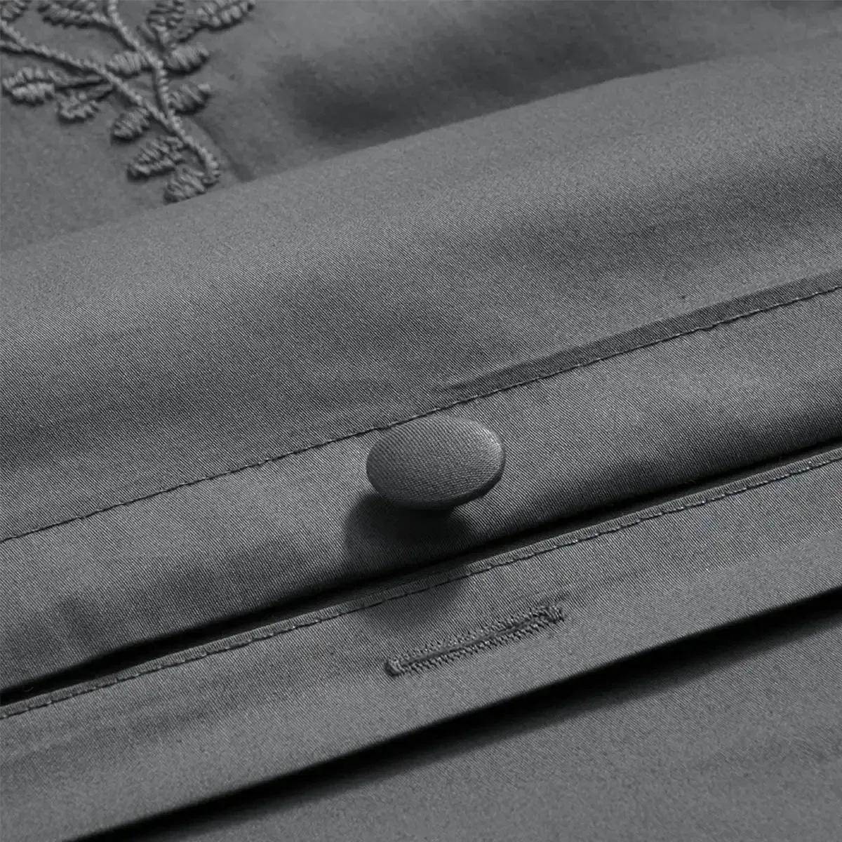 Qua Home Carmen 300 Tc Pamuk Saten Nakışlı Çift Kişilik Nevresim Seti Gri