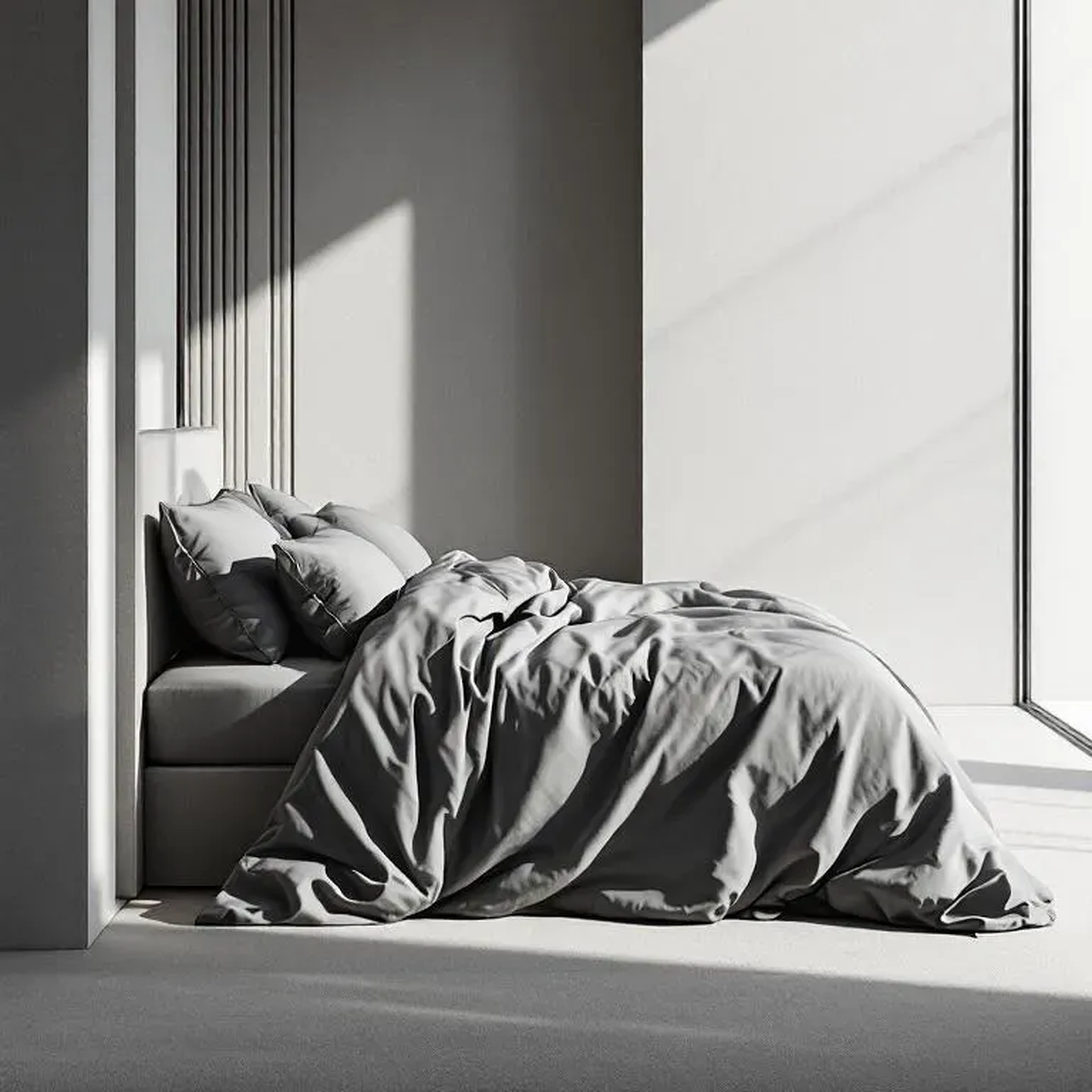 Qua Home Odin 300 TC Pamuk Saten Çift Kişilik Nevresim Seti Antrasit