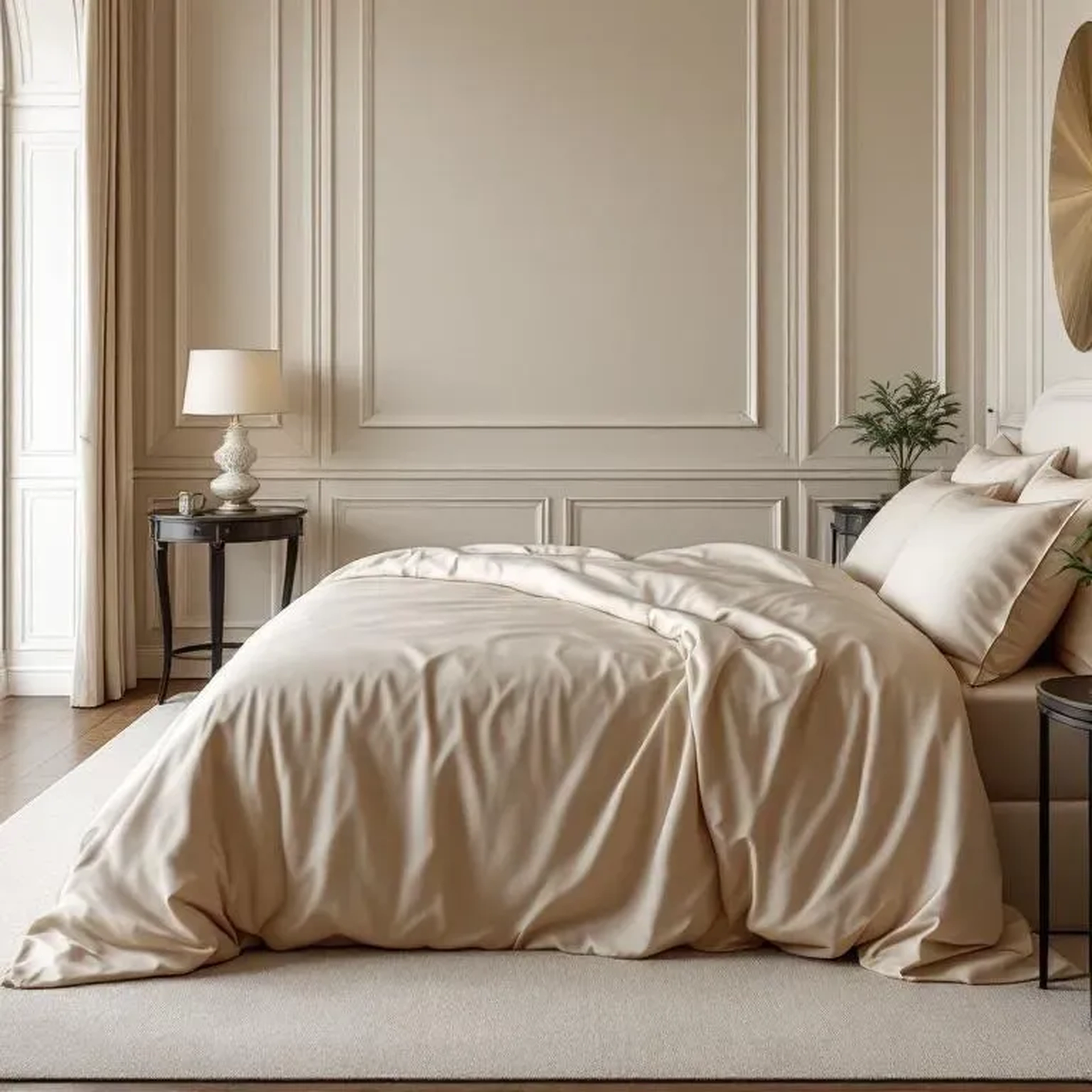 Qua Home Soho 200 TC Pamuk Perkal Çift Kişilik Nevresim Seti Bej