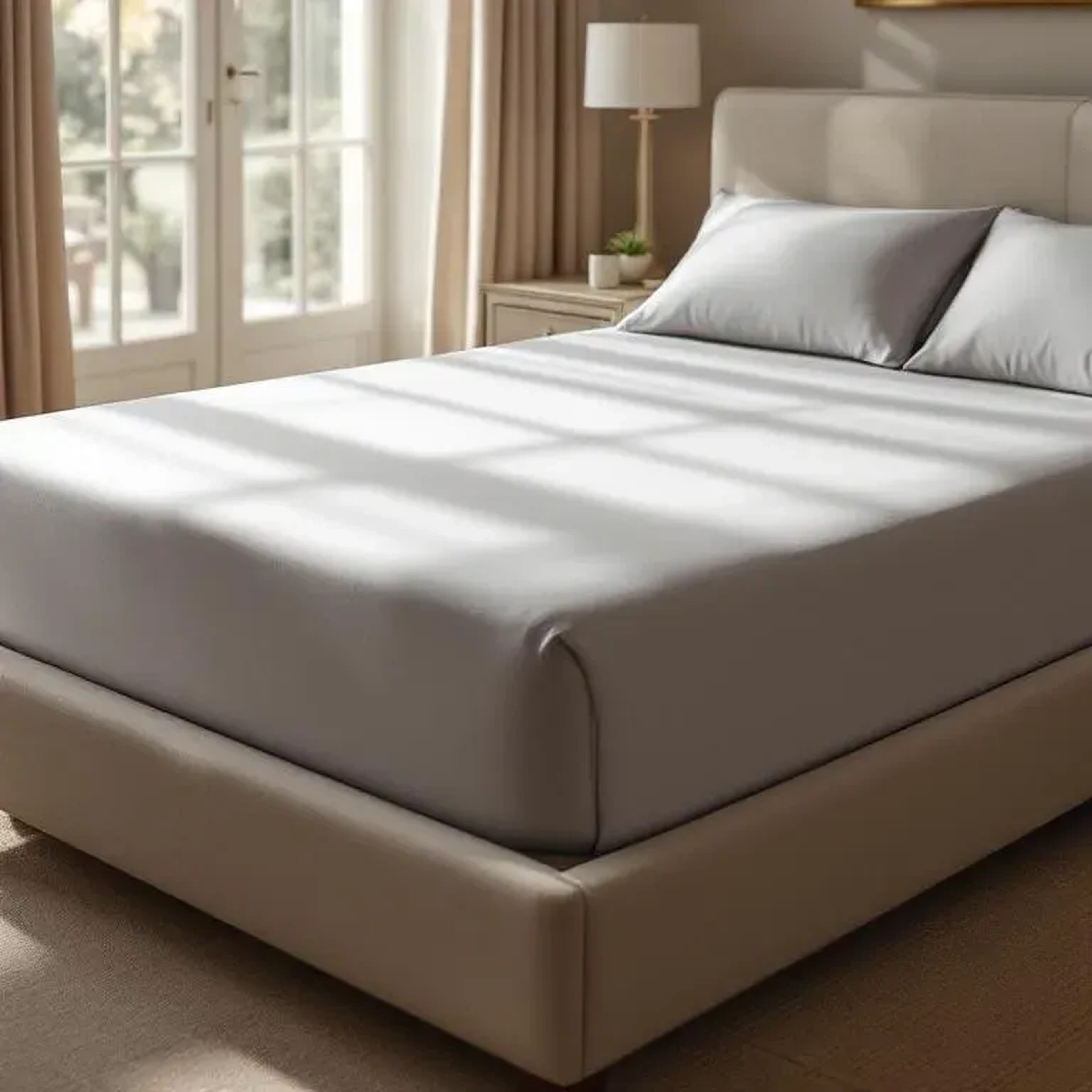 Qua Home Soho 200 TC Pamuk Perkal King Size Çarşaf Gri