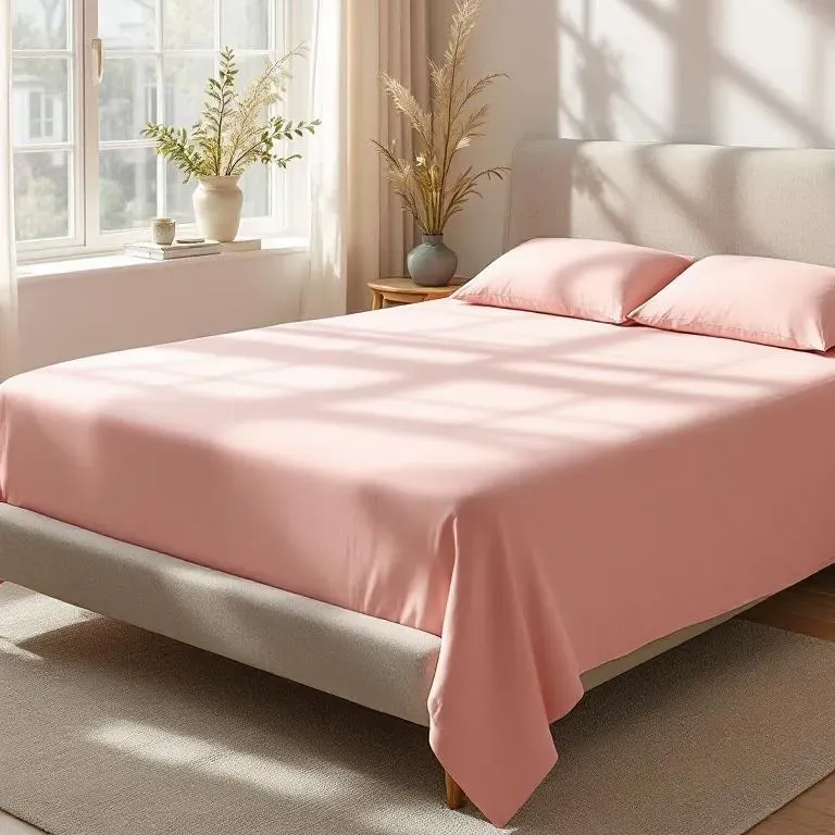 Qua Home Soho 200 TC Pamuk Perkal King Size Çarşaf Pembe