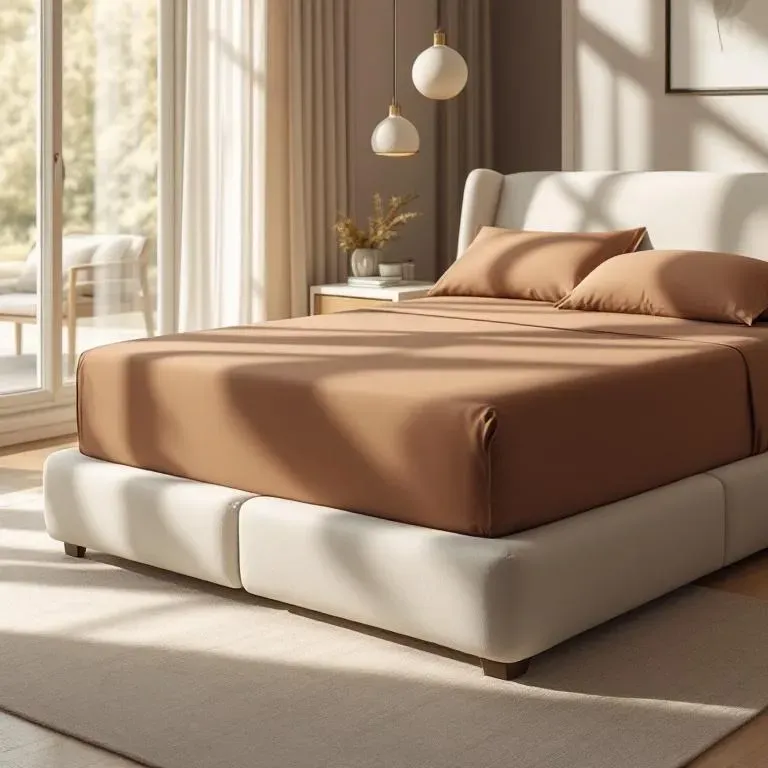 Qua Home Soho 200 TC Pamuk Perkal King Size Çarşaf Kahverengi