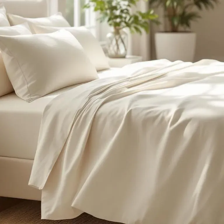 Qua Home Odin 300 TC Pamuk Saten Çift Kişilik Çarşaf Ekru