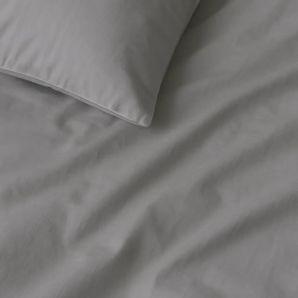 Qua Home Soho 200 TC Pamuk Perkal Tek Kişilik Çarşaf Gri