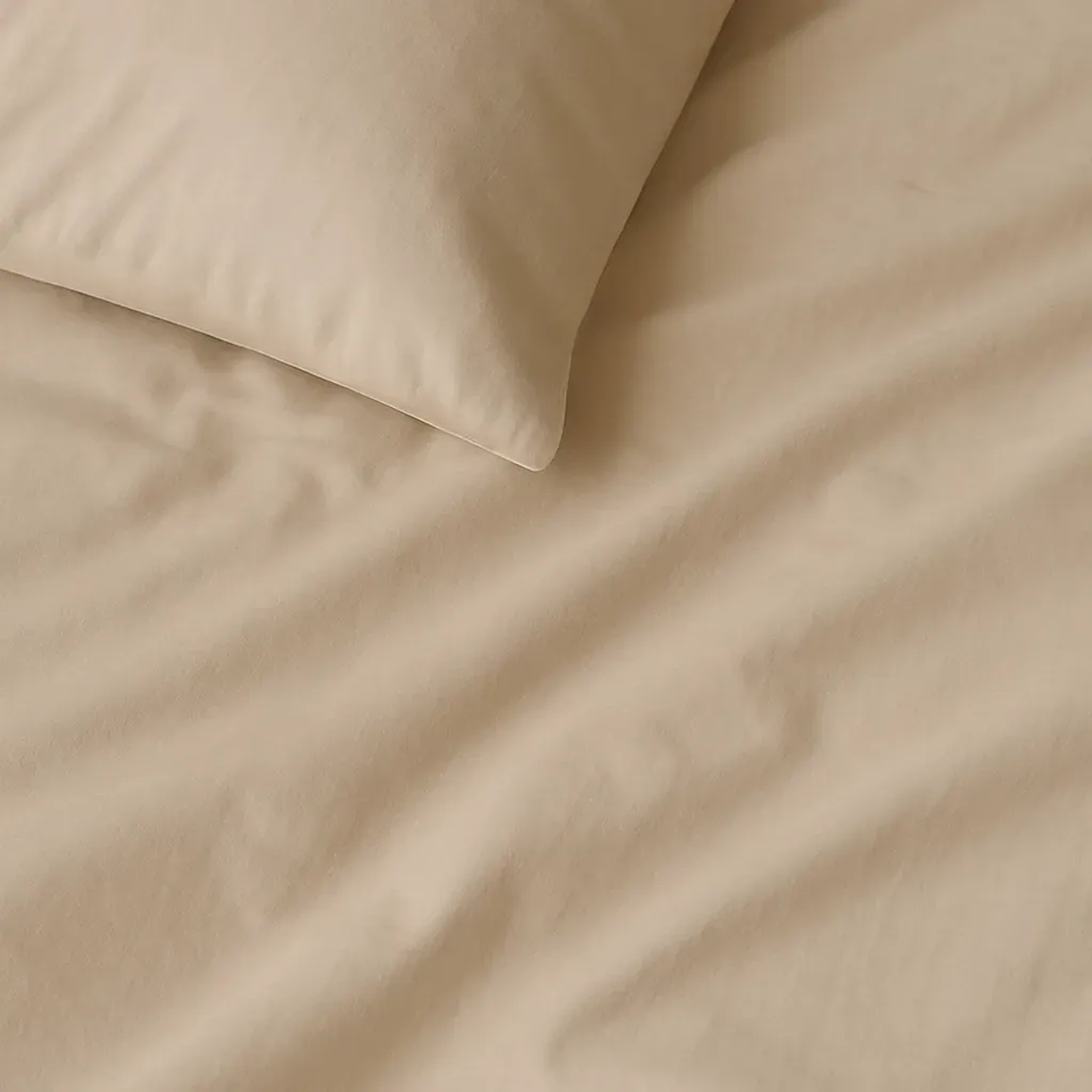 Qua Home Soho 200 TC Pamuk Perkal Tek Kişilik Çarşaf Bej