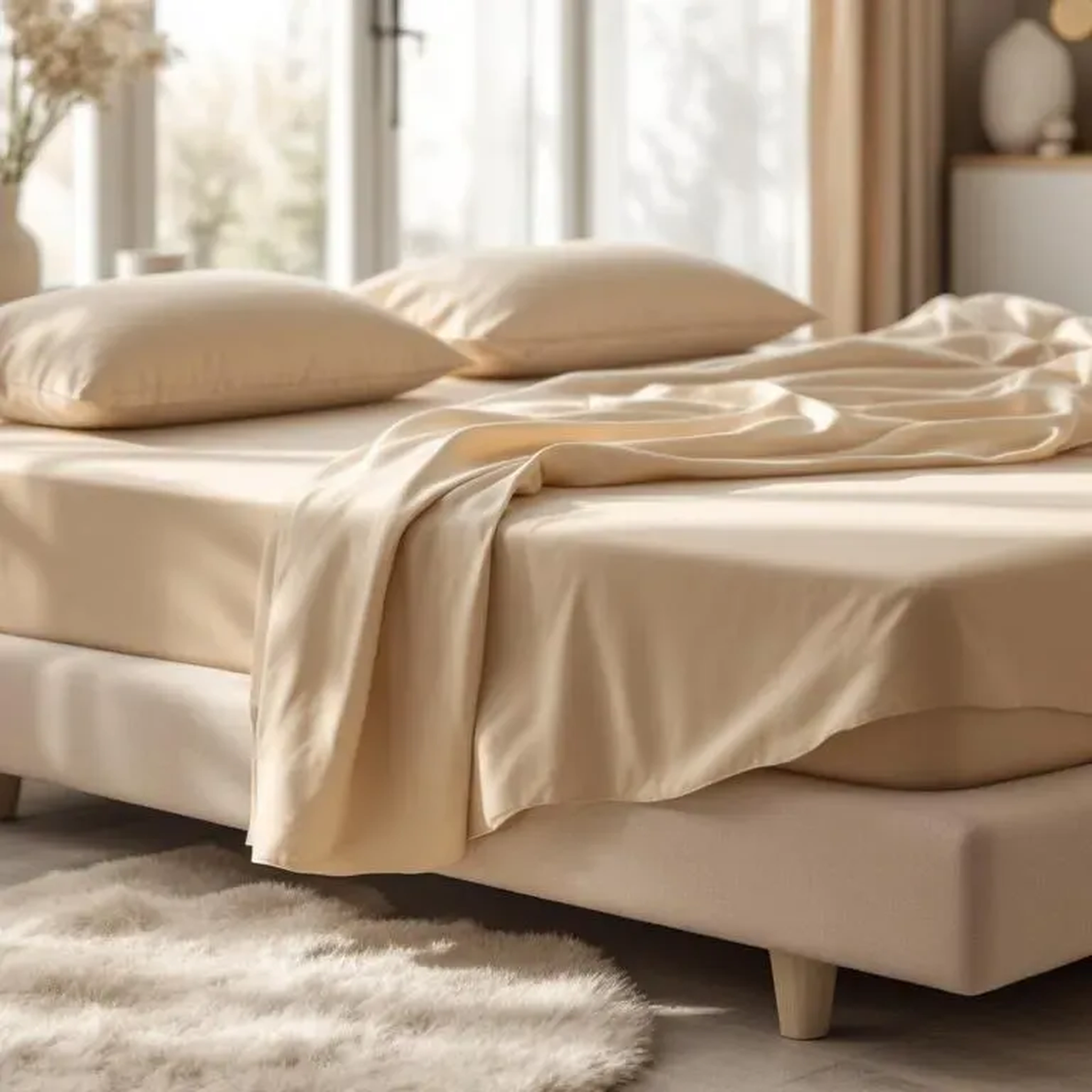 Qua Home Soho 200 TC Pamuk Perkal Çift Kişilik Çarşaf Bej