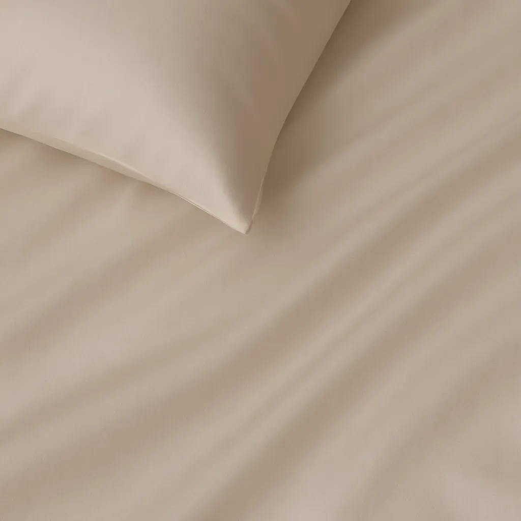 Qua Home Odin 300 TC Pamuk Saten Tek Kişilik Çarşaf Ekru