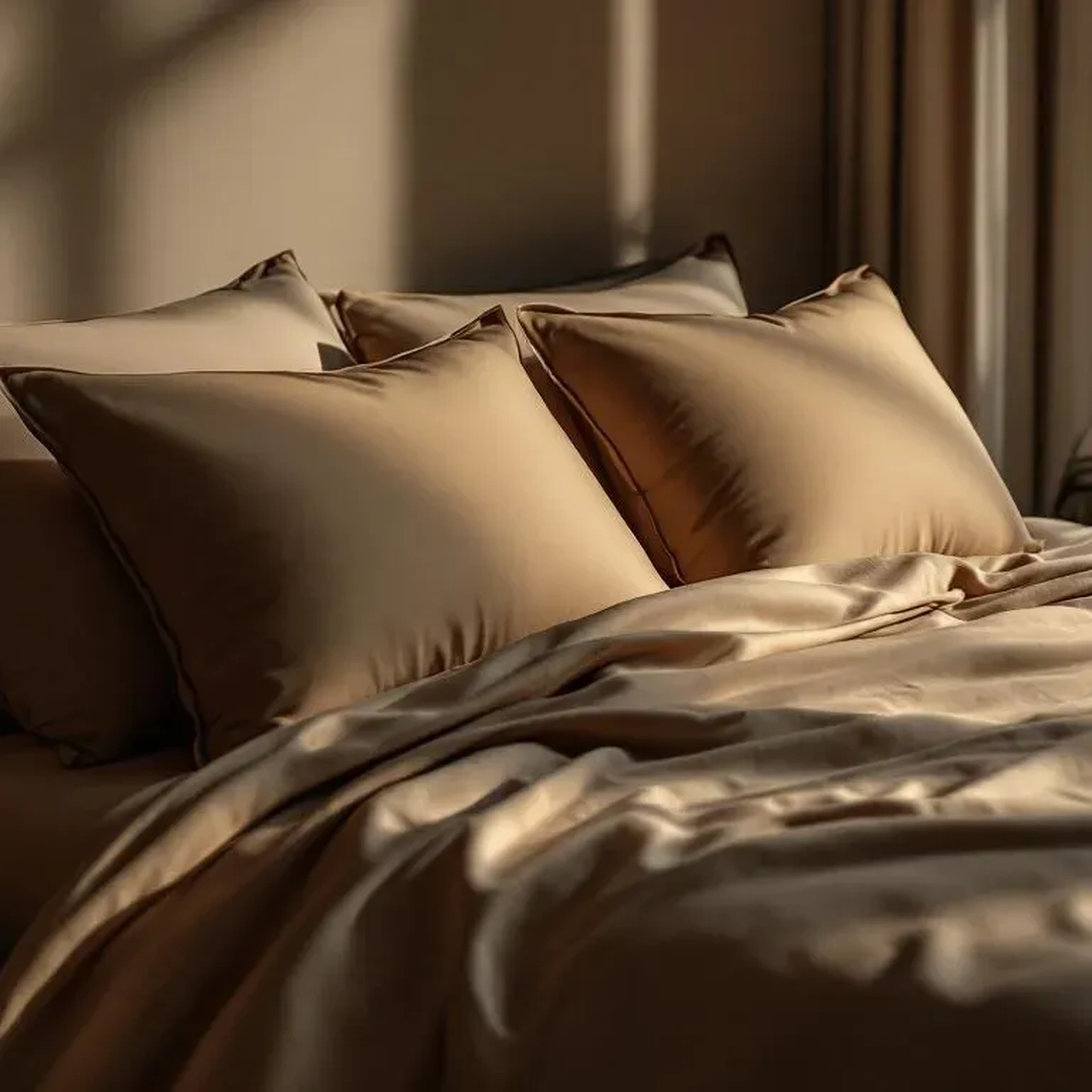 Qua Home Soho 200 TC Pamuk Perkal Yastık Kılıfı Kahverengi