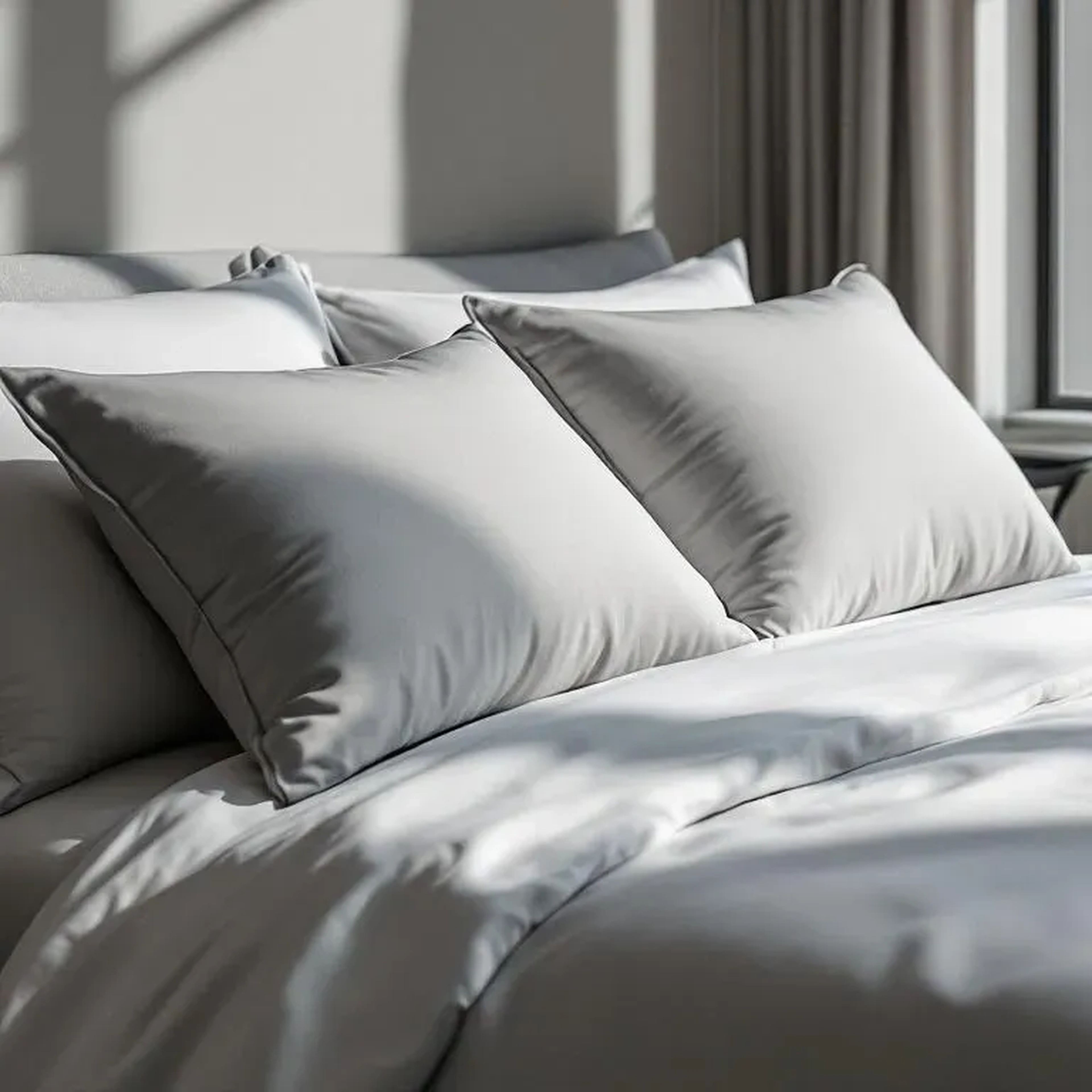 Qua Home Soho 200 TC Pamuk Perkal Yastık Kılıfı Gri