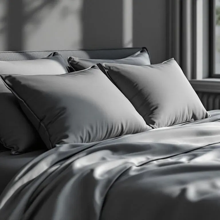 Qua Home Odin 300 TC Pamuk Saten Yastık Kılıfı Antrasit