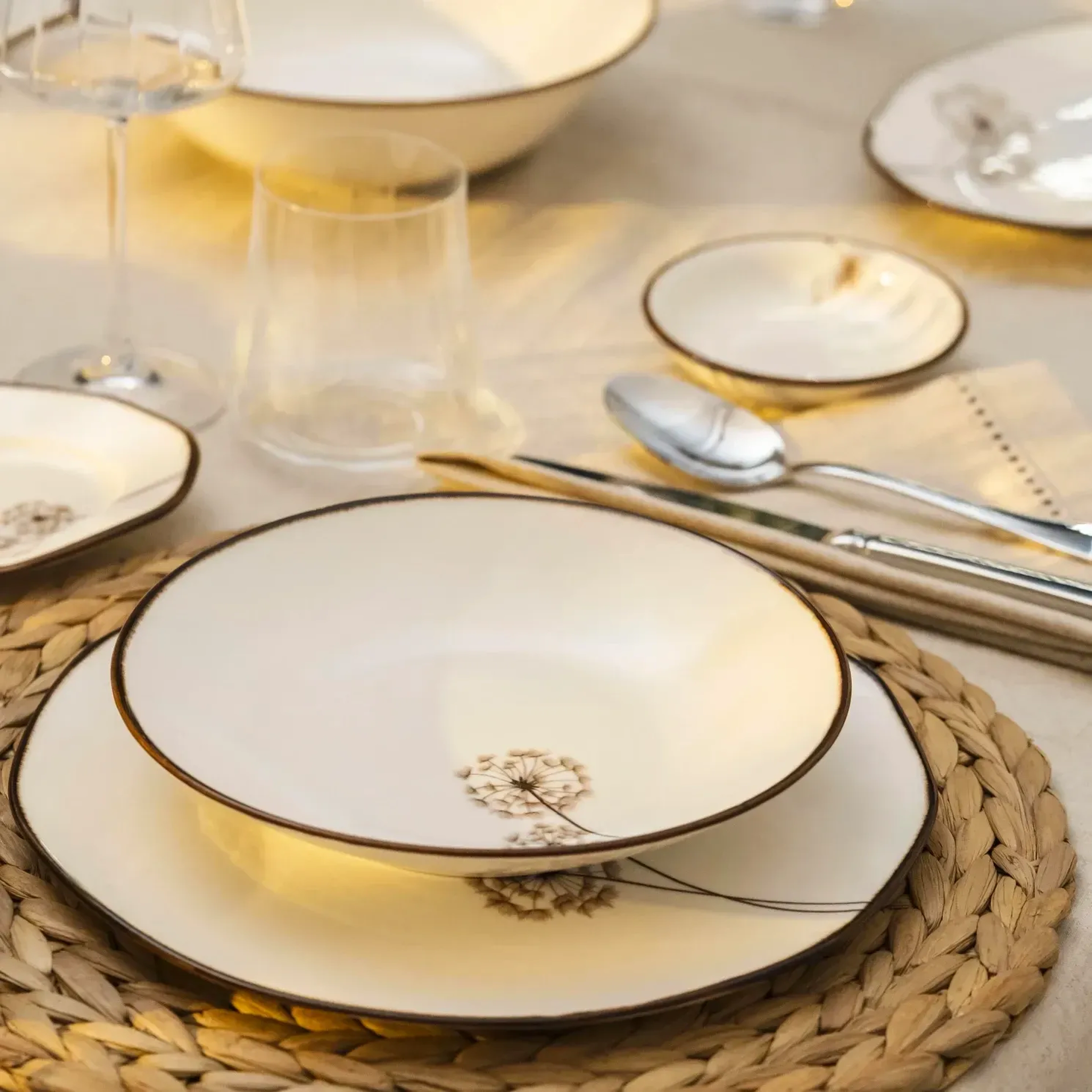 Qua Home Nash Desenli Çukur Tabak 21 cm