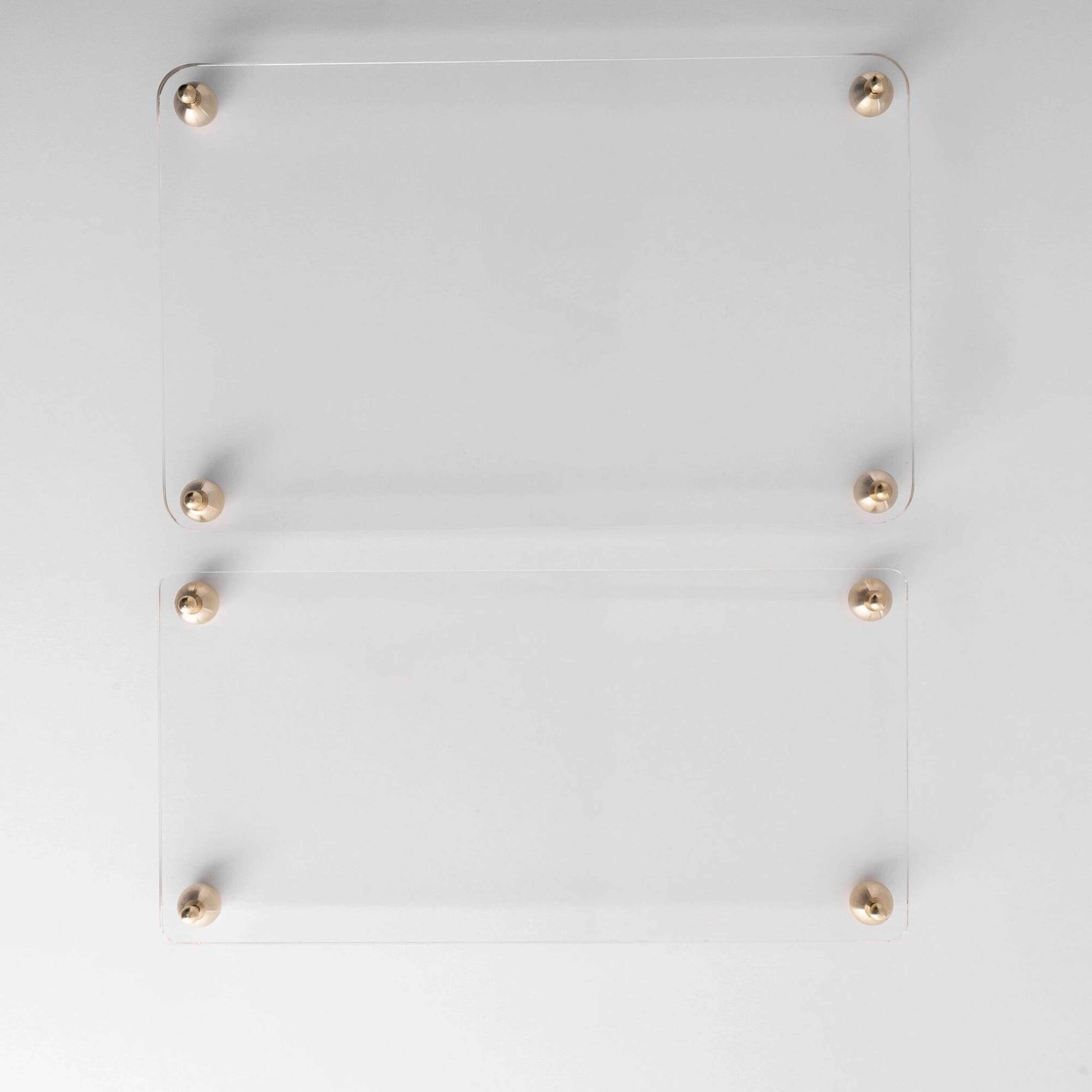 Qua Home Karis Pirinç Ayaklı Pleksi Jardinyer Şeffaf 40x20 cm