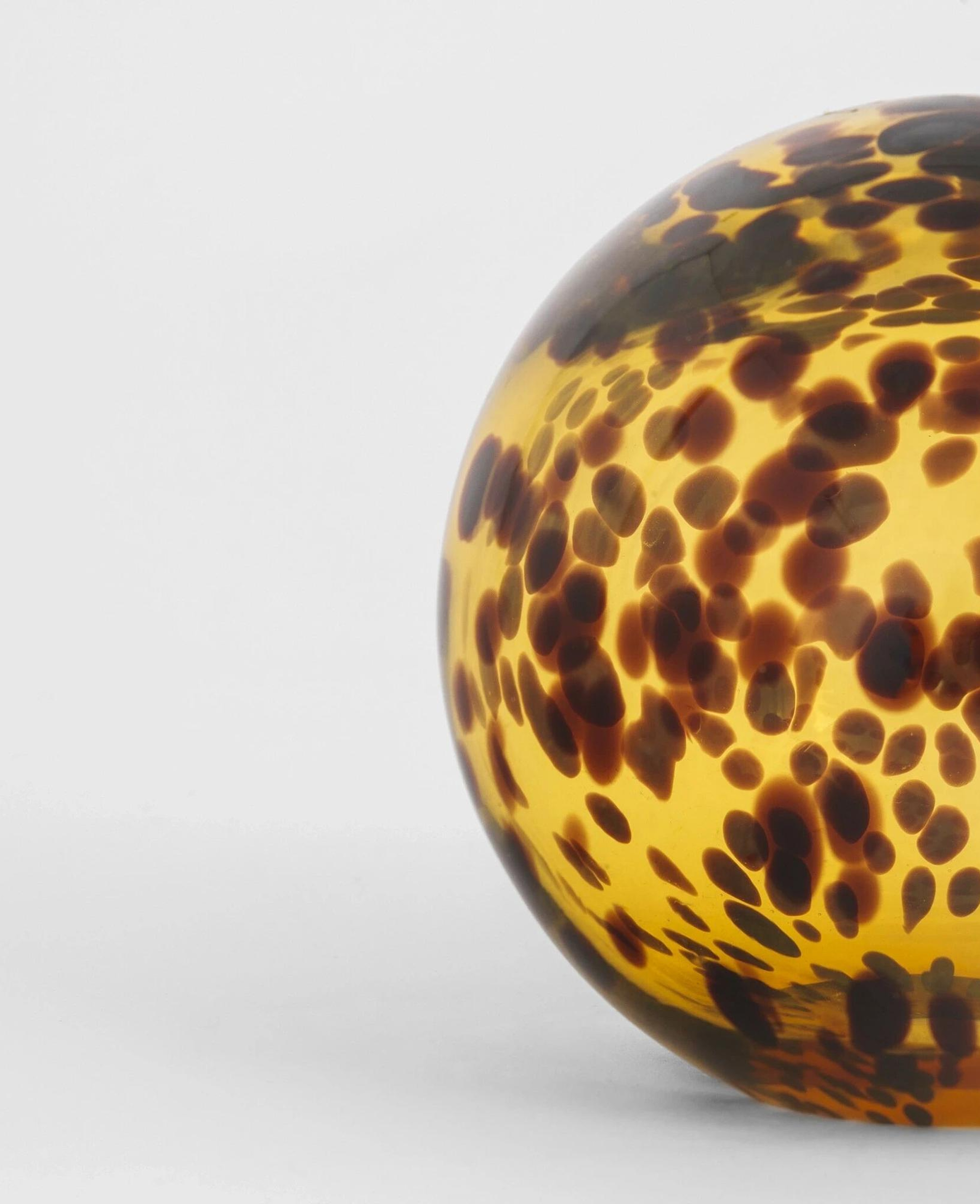 Qua Home Elio Sarı Kahverengi Dekoratif Cam Top