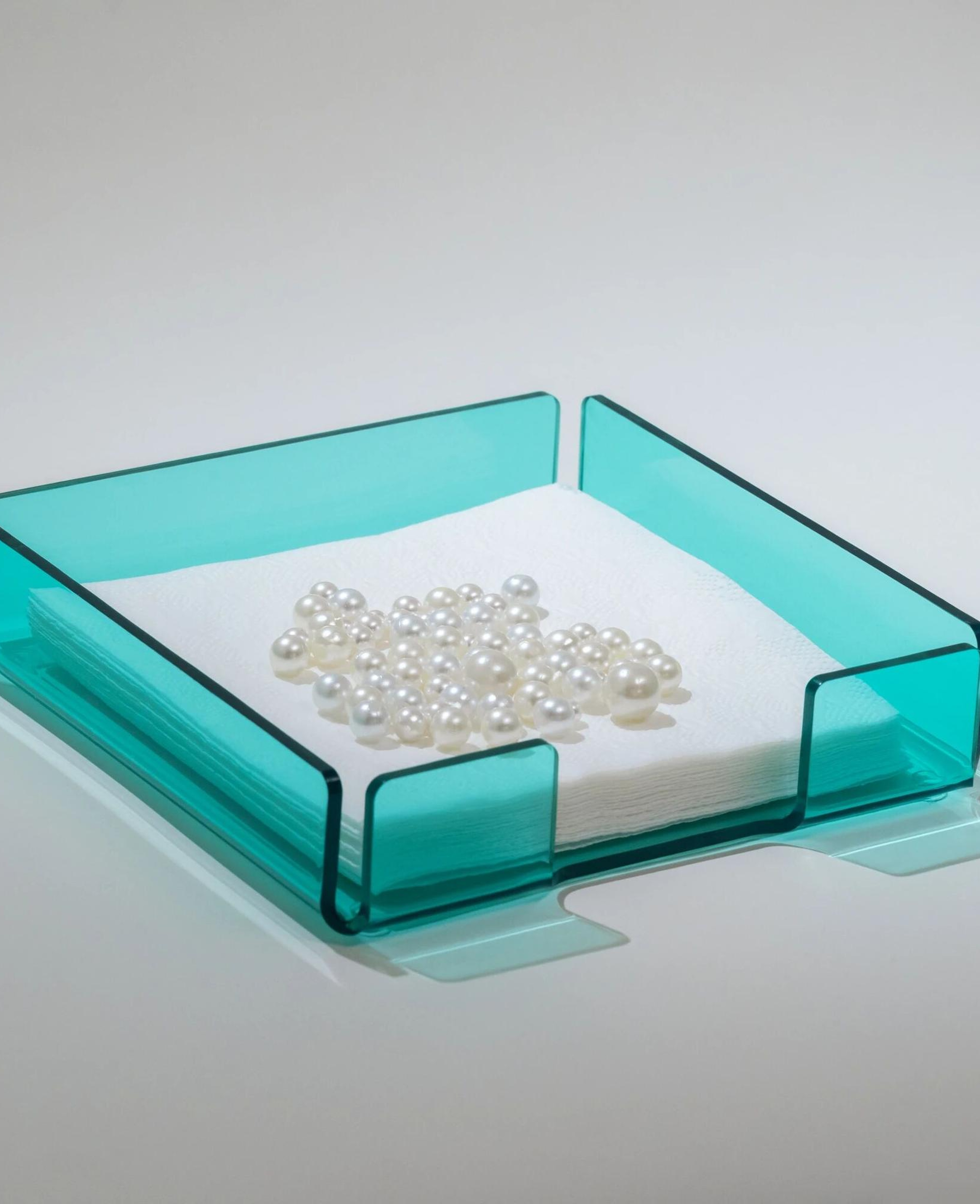 Qua Home Heily Pleksi Peçetelik Yeşil 18x18 cm