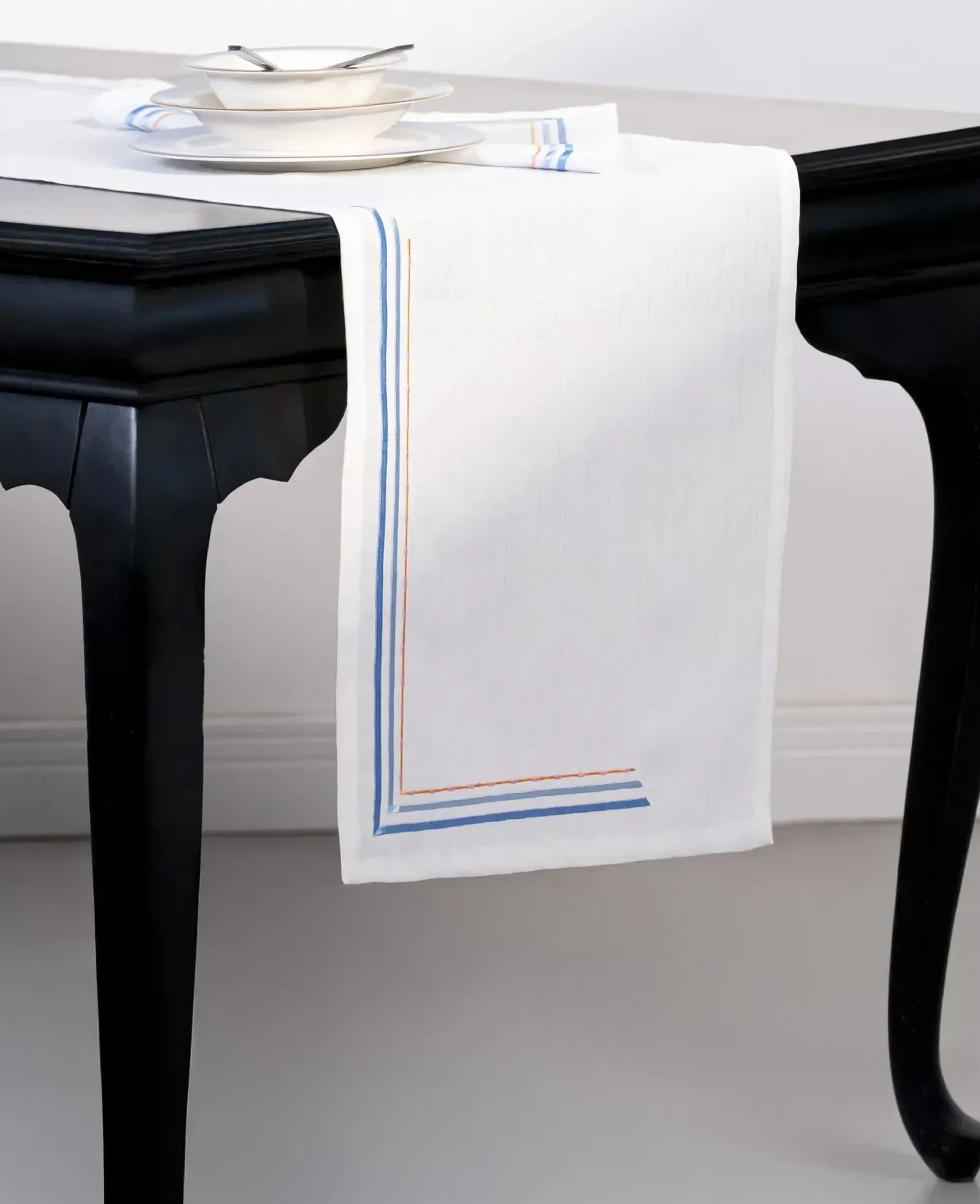 Qua Home Sahara Runner Beyaz Mavi 45x150 cm