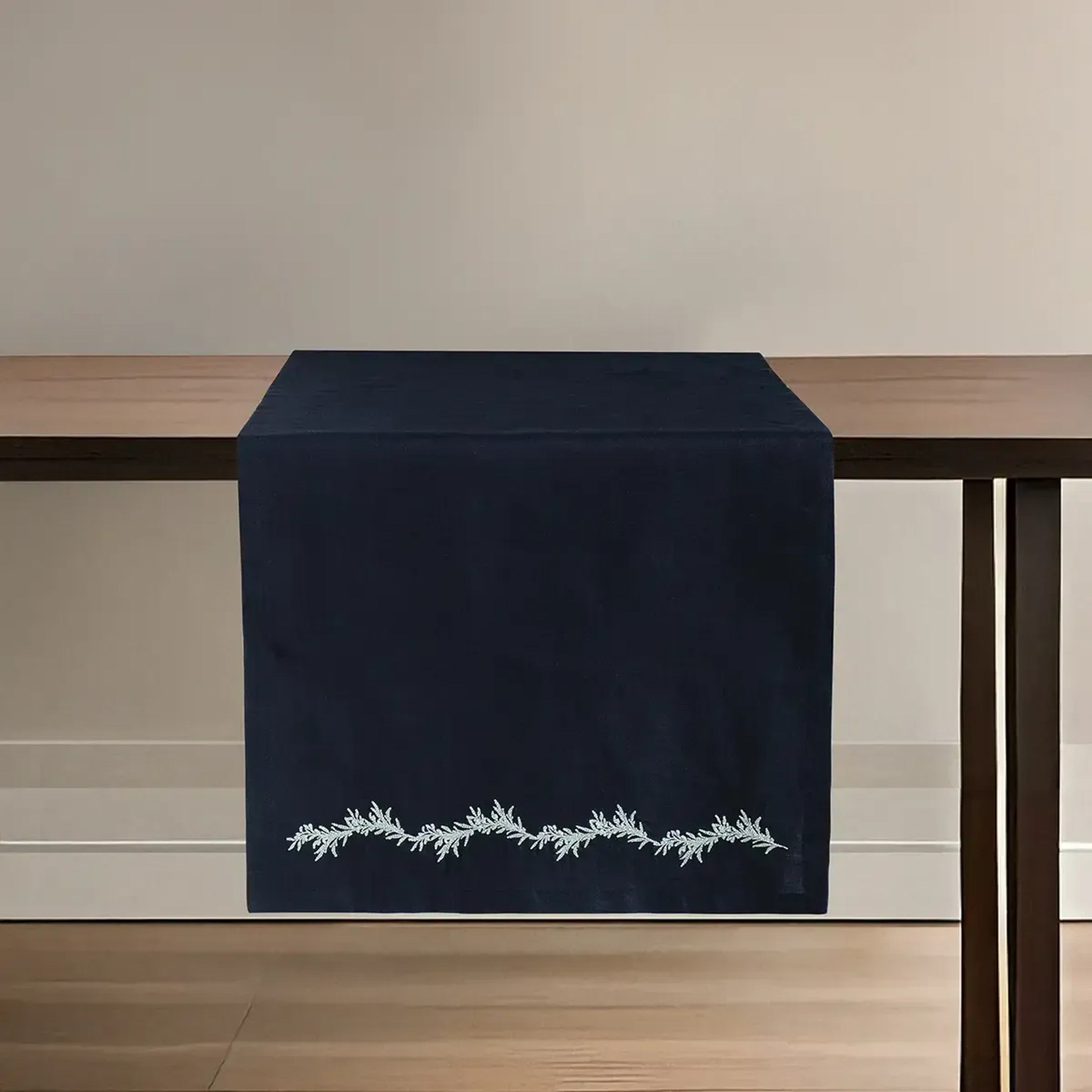 Qua Home Petite % 100 Keten Lacivert Runner 45x150 cm