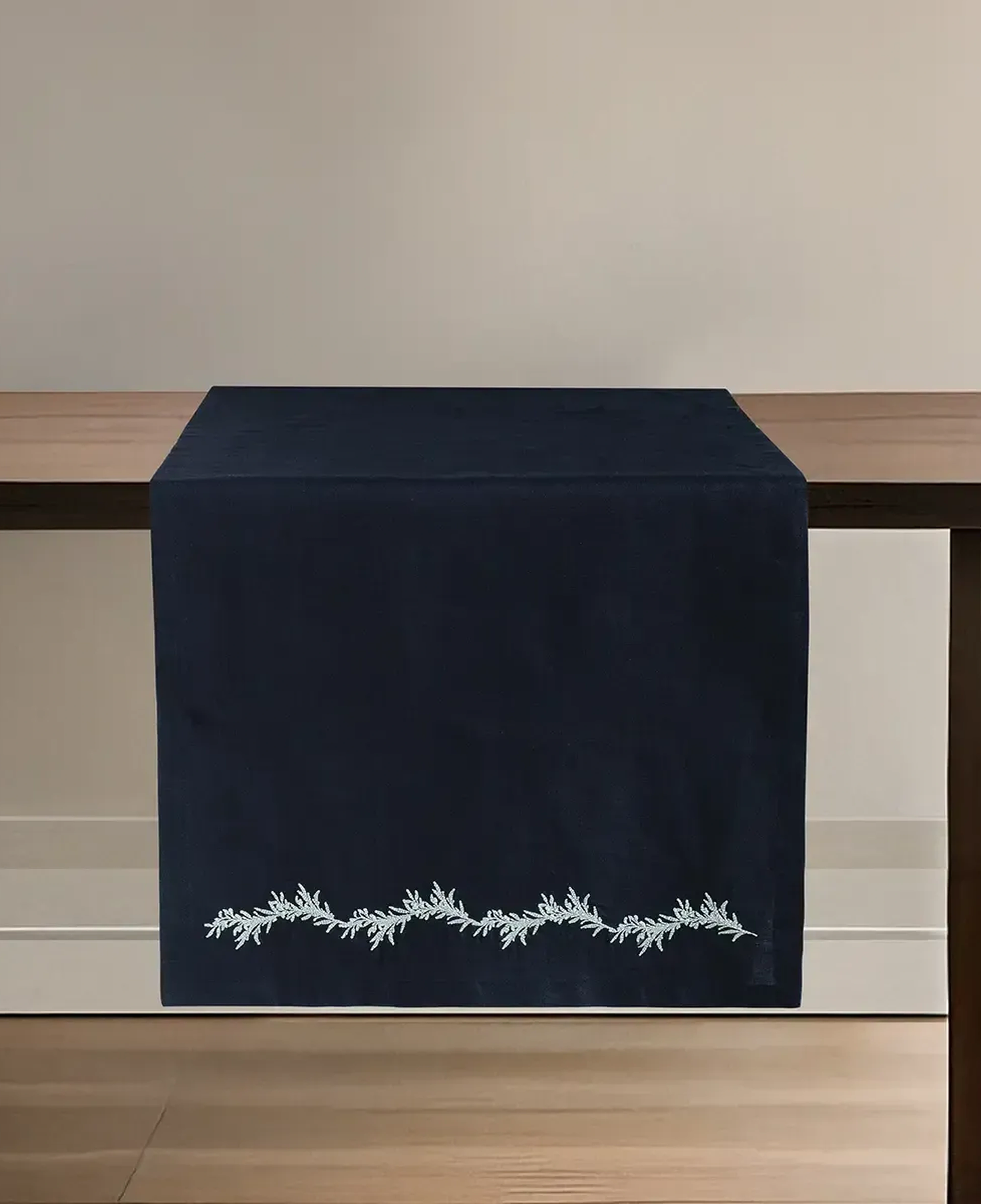 Qua Home Petite % 100 Keten Lacivert Runner 45x150 cm