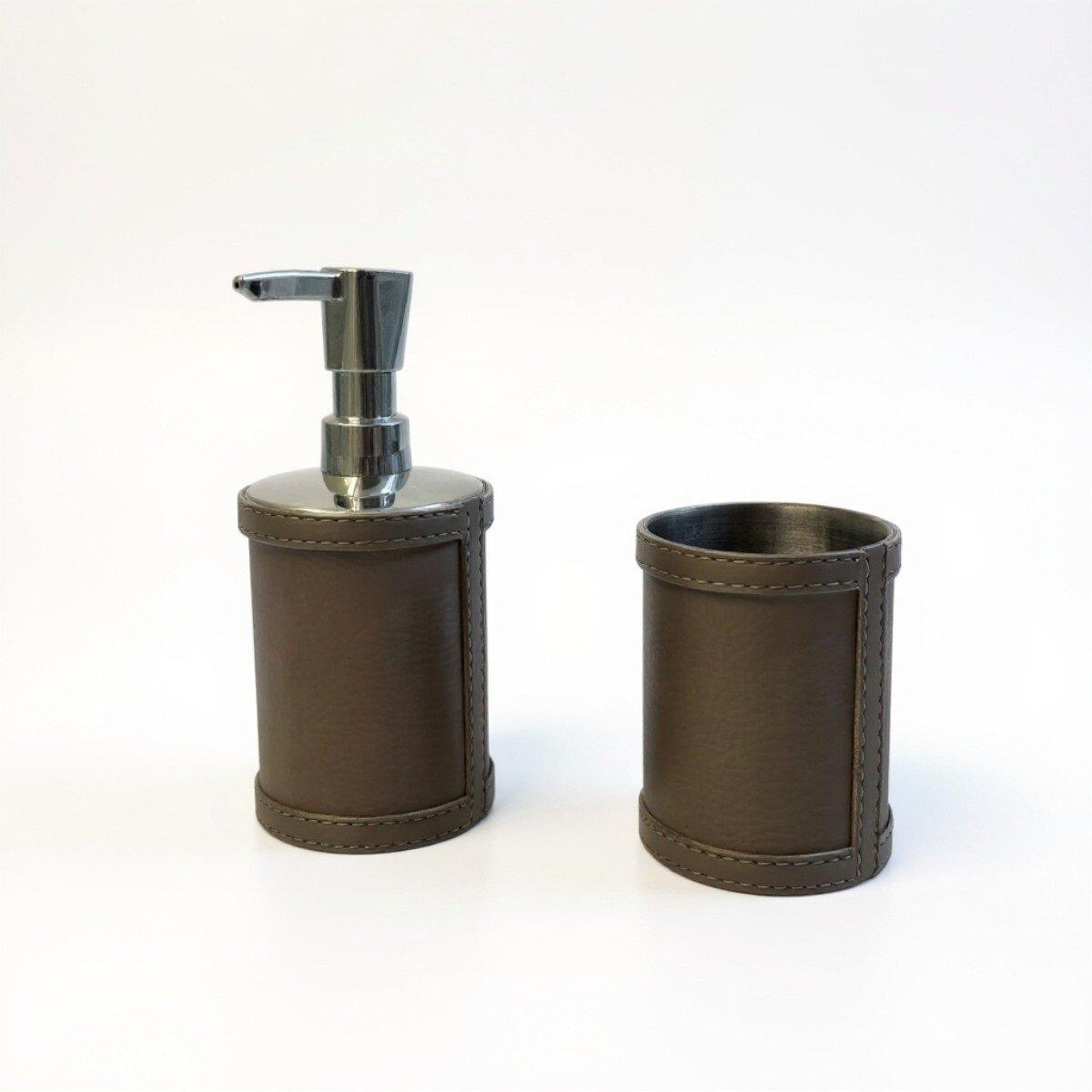 Qua Home Slvie Deri Sabunluk Seti Gri