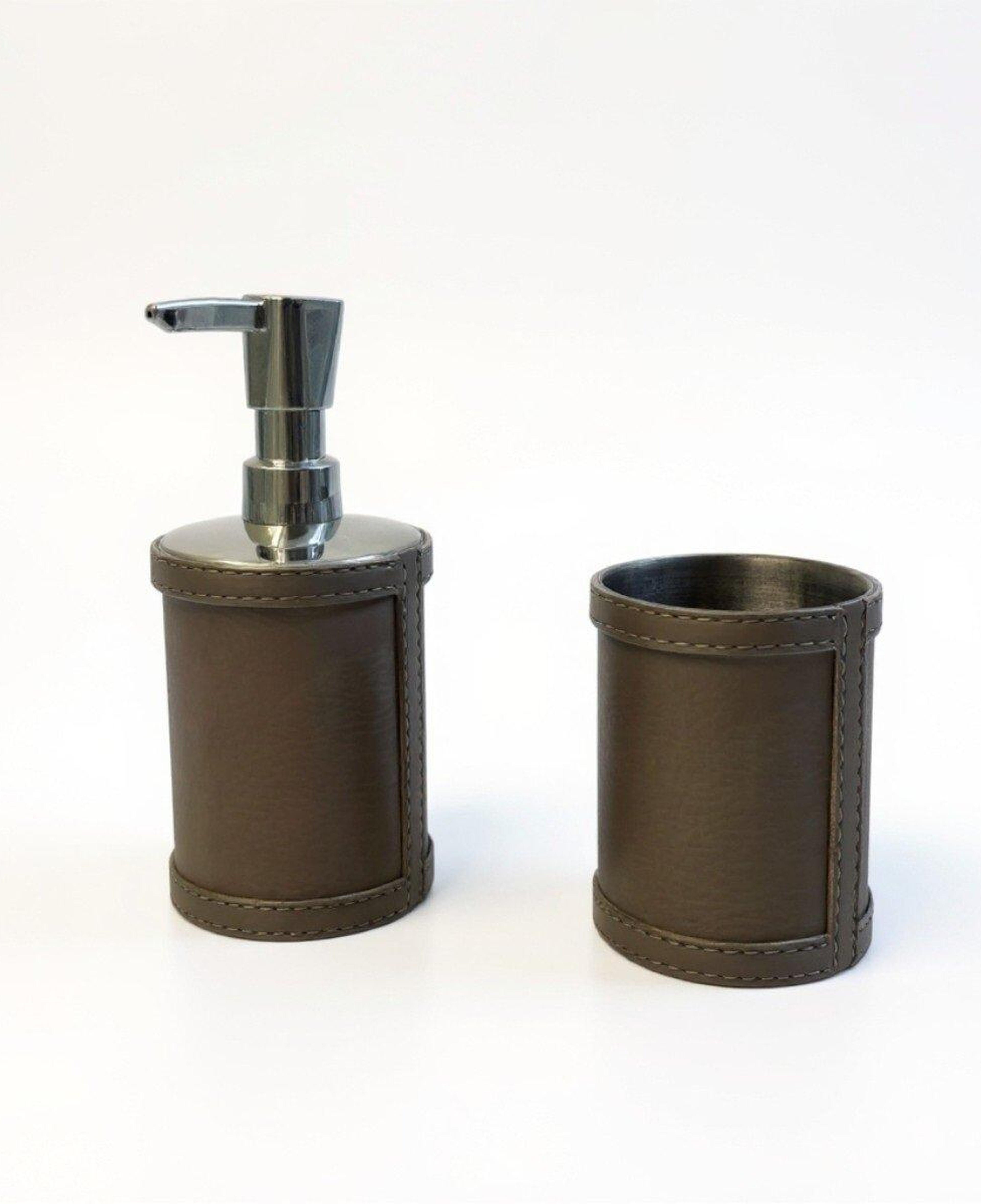 Qua Home Slvie Deri Sabunluk Seti Gri