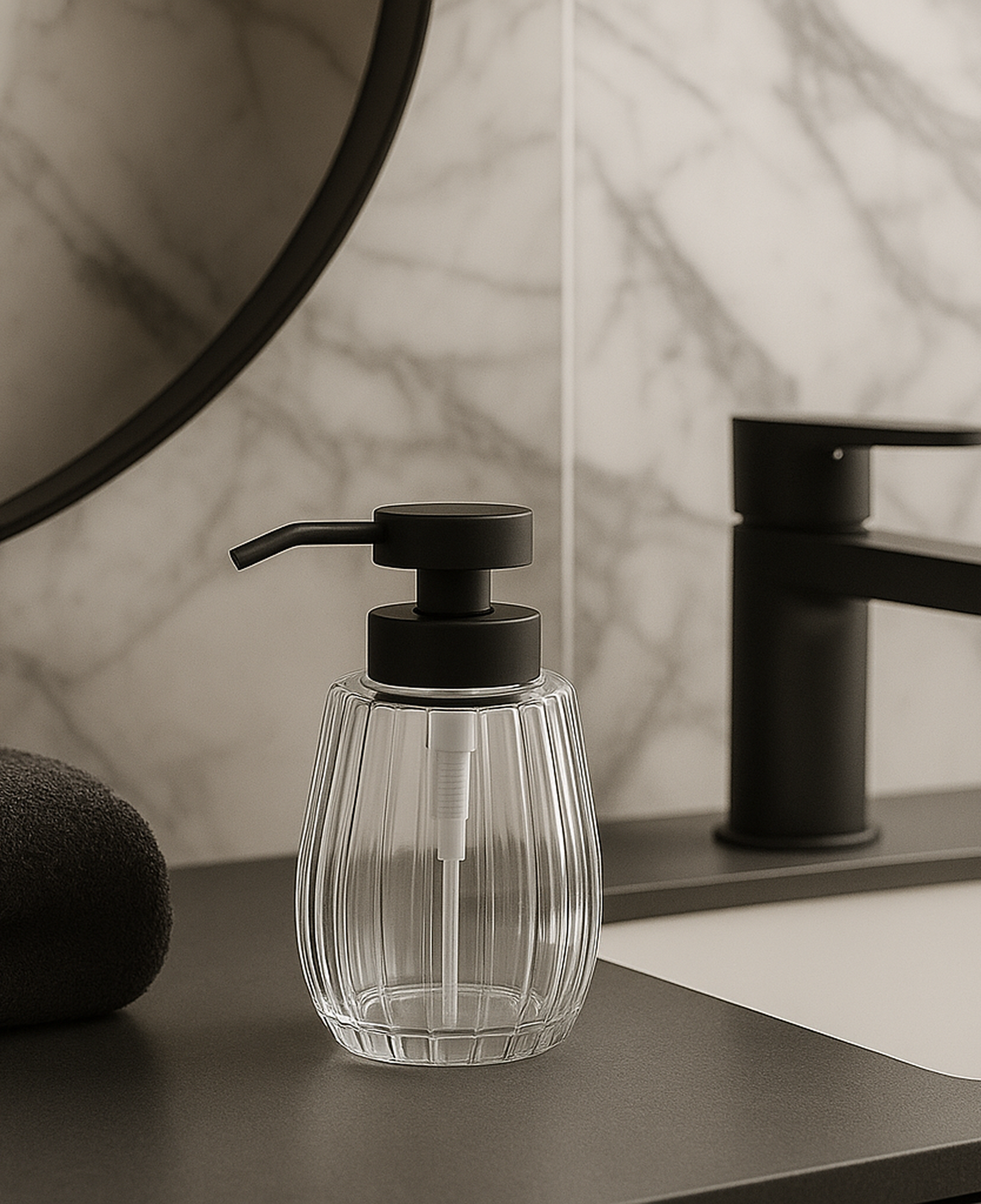 Qua Home Marisel Cam Sıvı Sabunluk Şeffaf