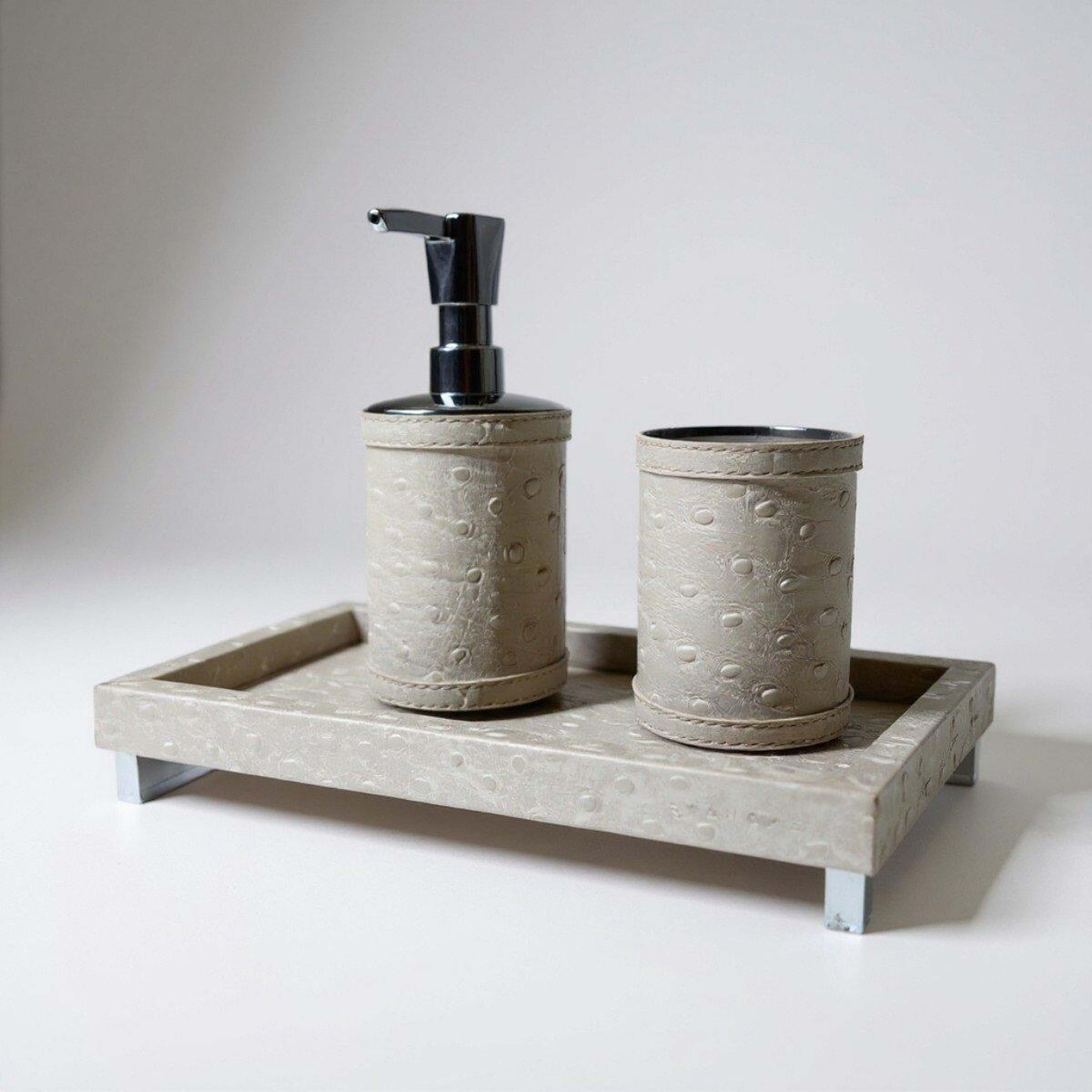 Qua Home Slvie Deri Sabunluk Seti Bej