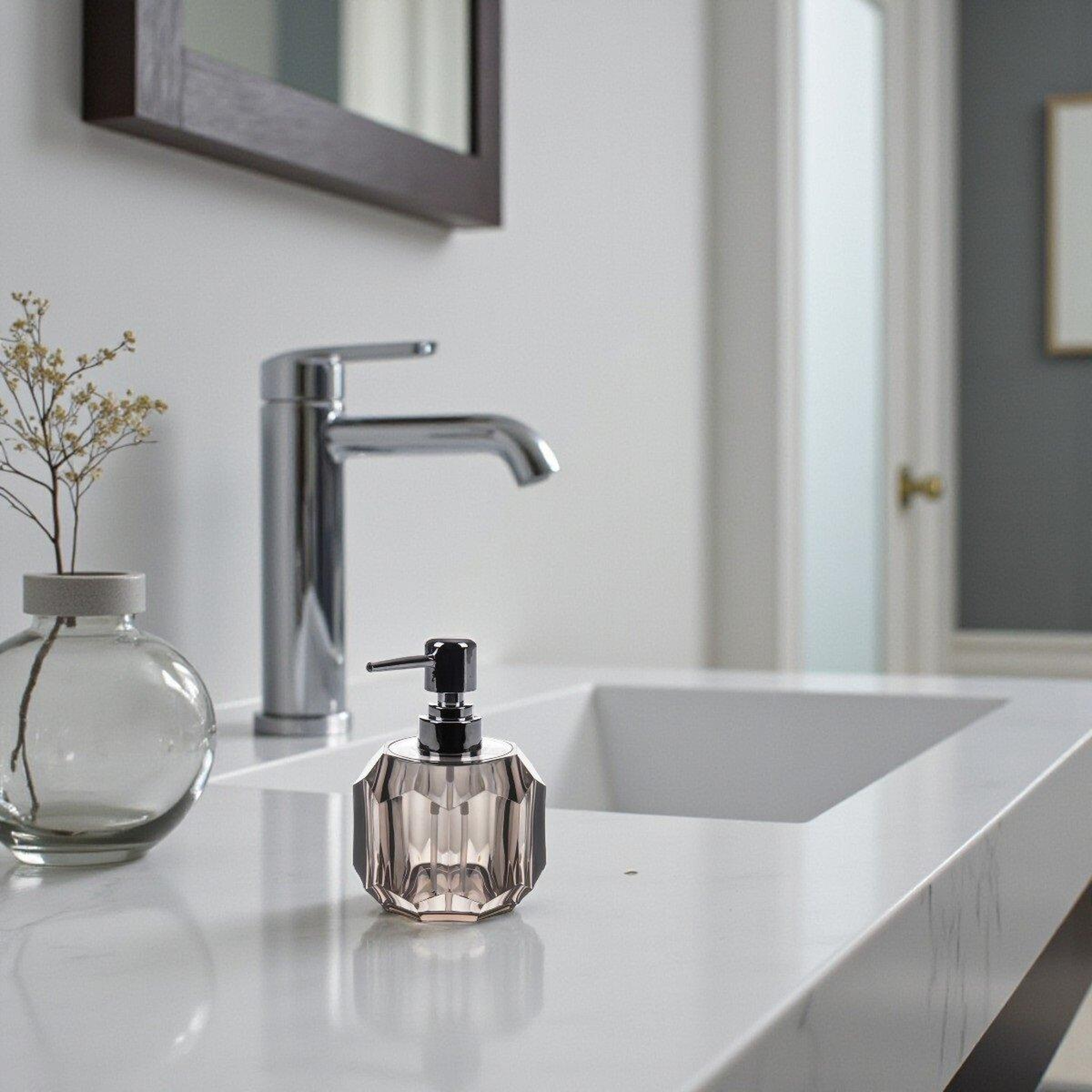 Qua Home Pomy Akrilik Sıvı Sabunluk Füme