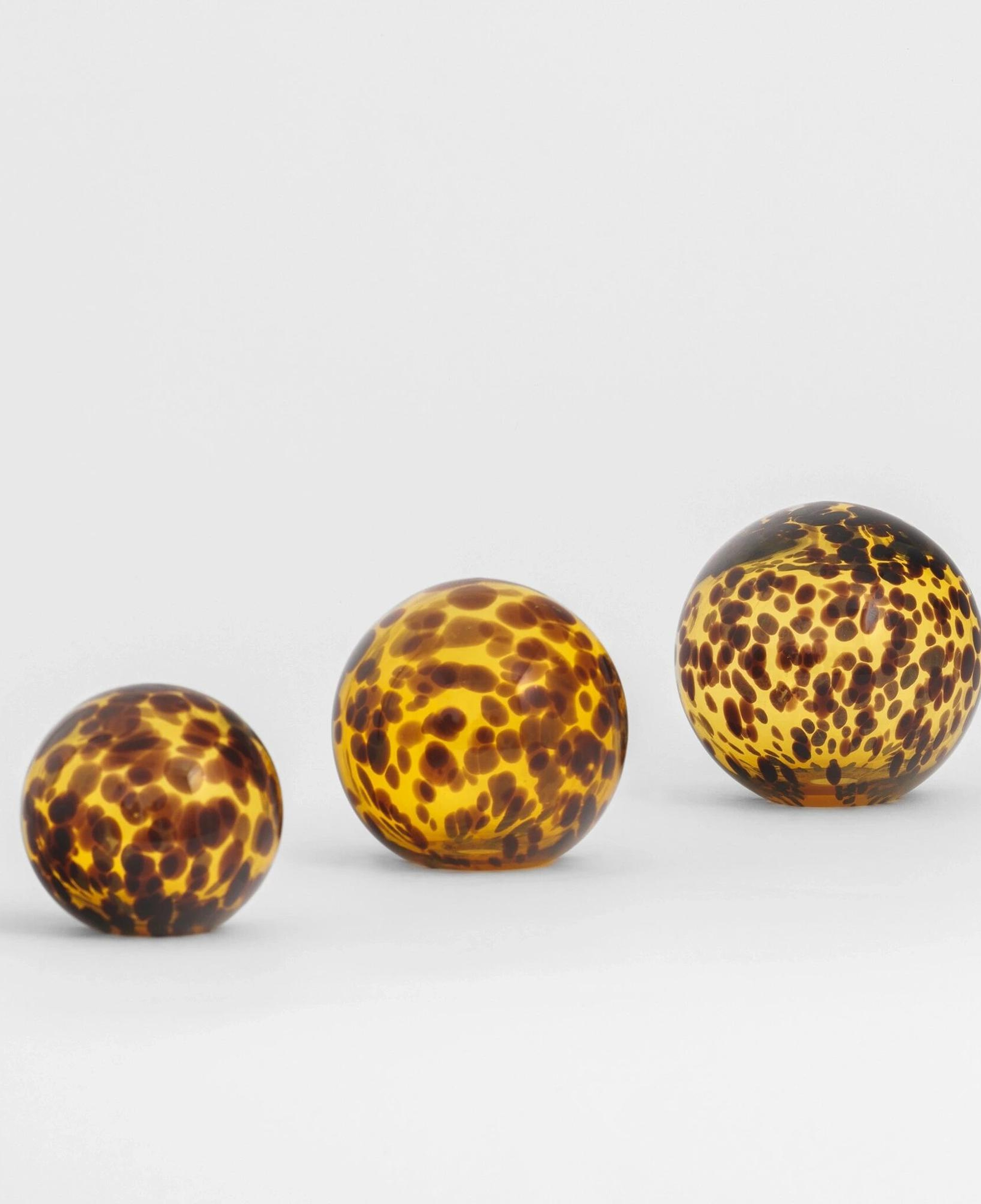 Elio Sarı Kahverengi Dekoratif Cam Top