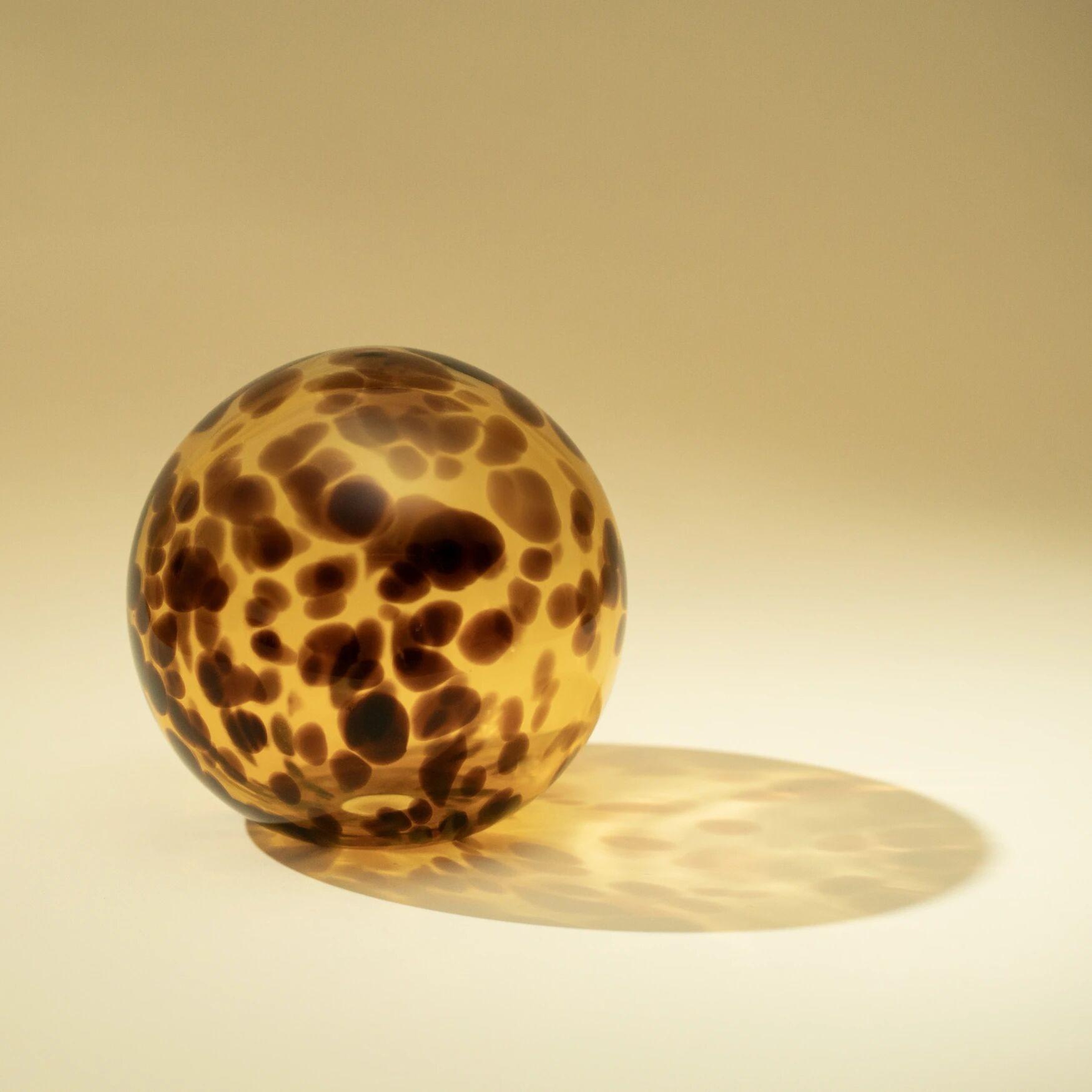 Elio Sarı Kahverengi Dekoratif Cam Top