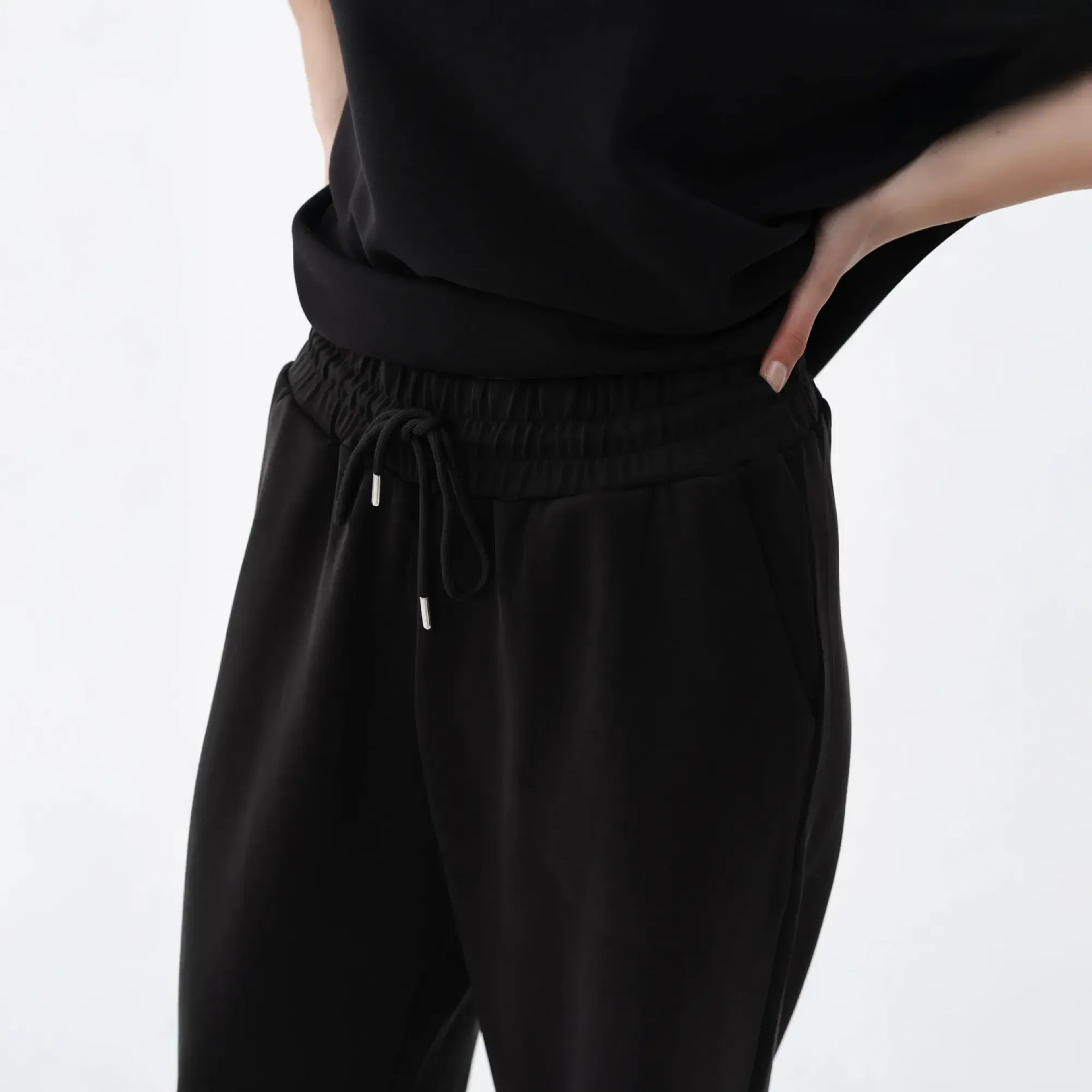 Noa Kadın Modal Wide Leg Pantolon Siyah