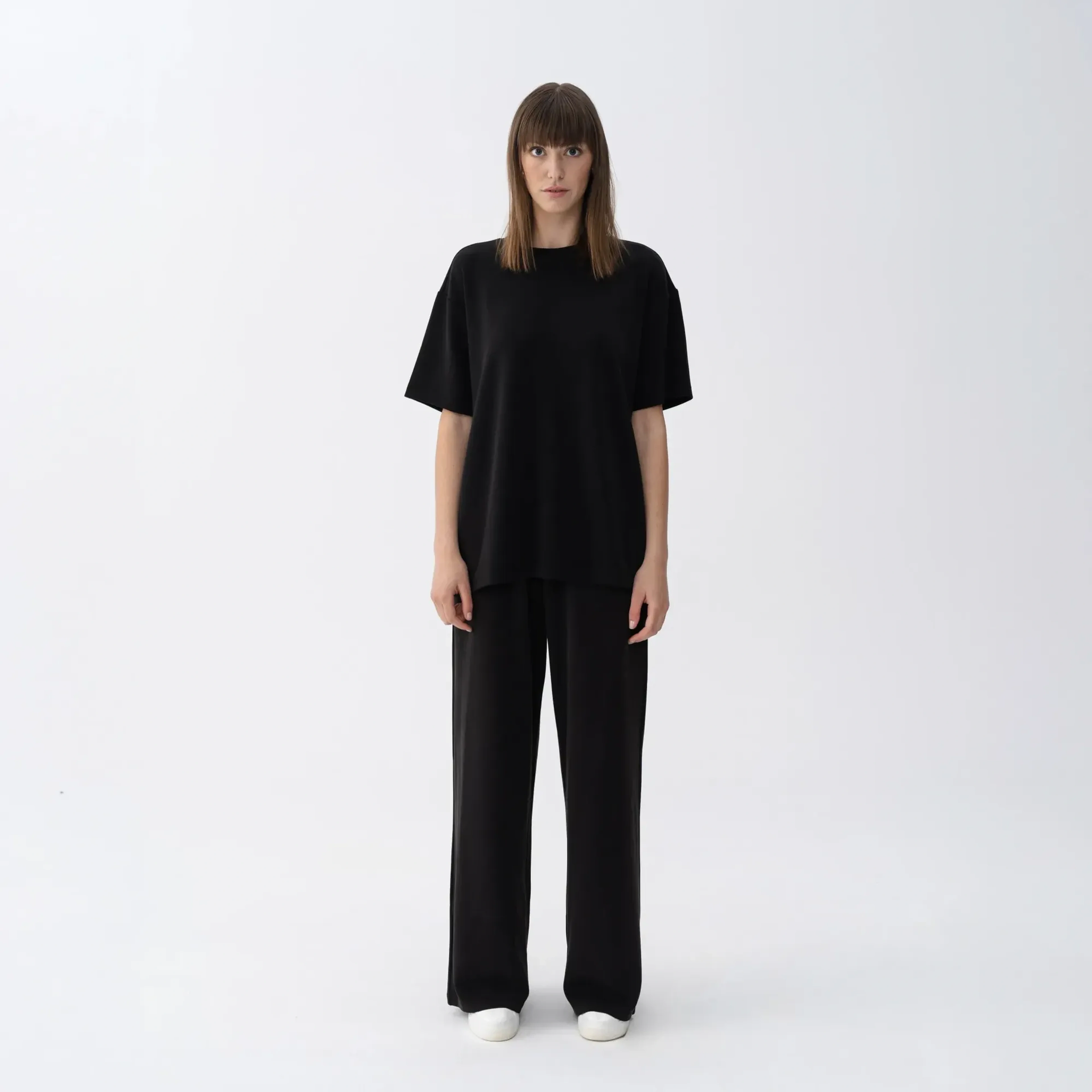 Noa Kadın Modal Wide Leg Pantolon Siyah