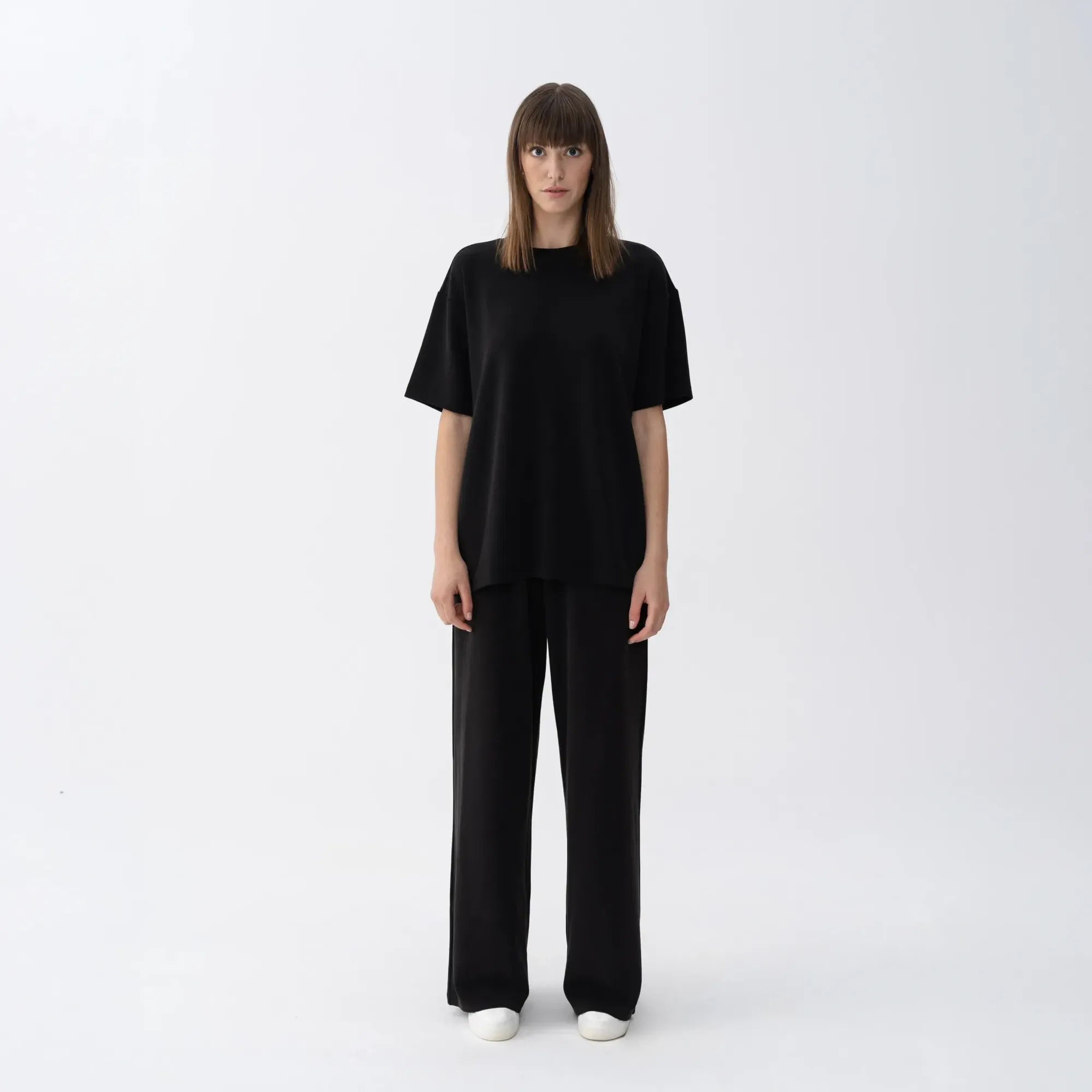 Noa Kadın Modal Wide Leg Pantolon Siyah