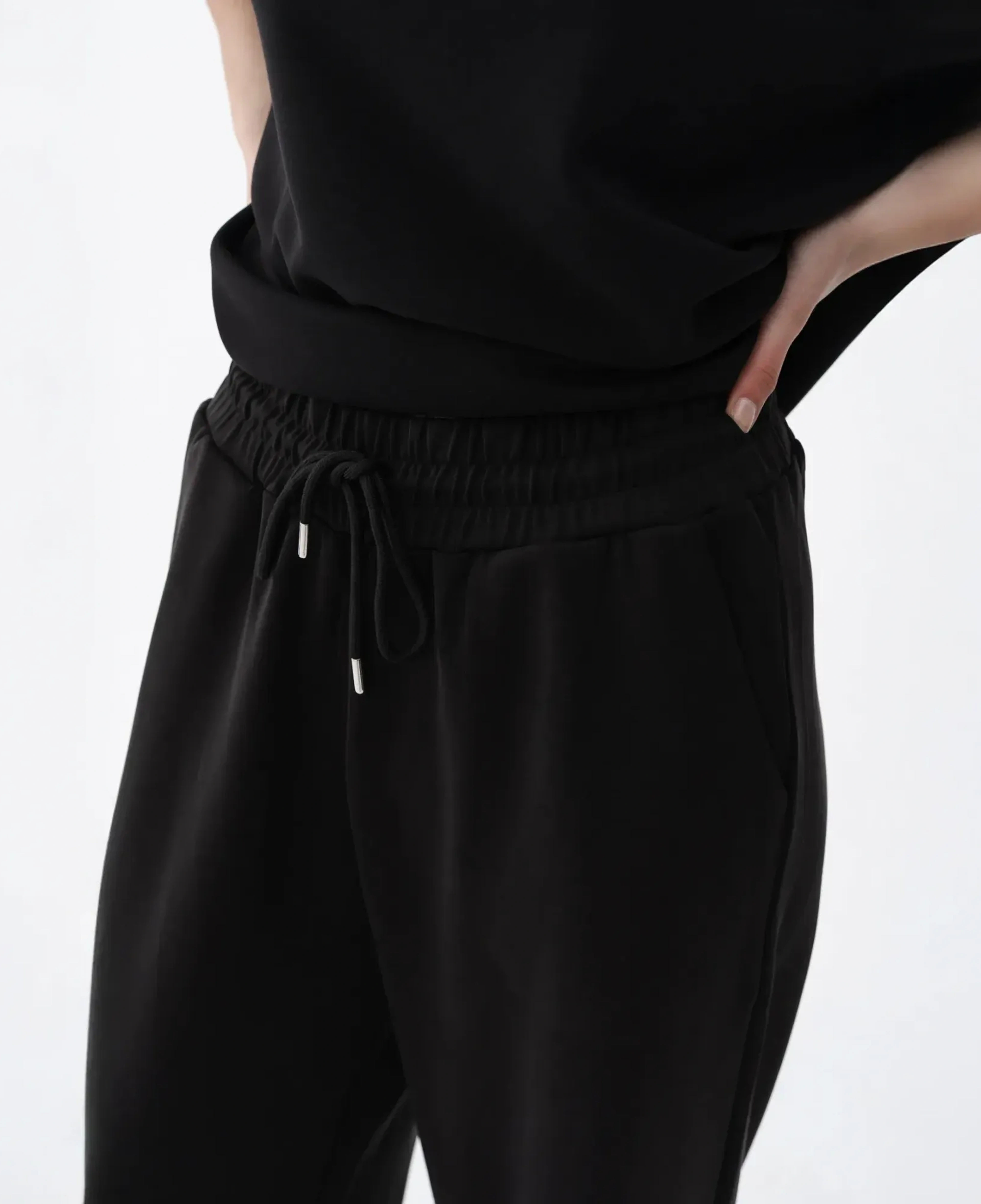 Noa Kadın Modal Wide Leg Pantolon Siyah