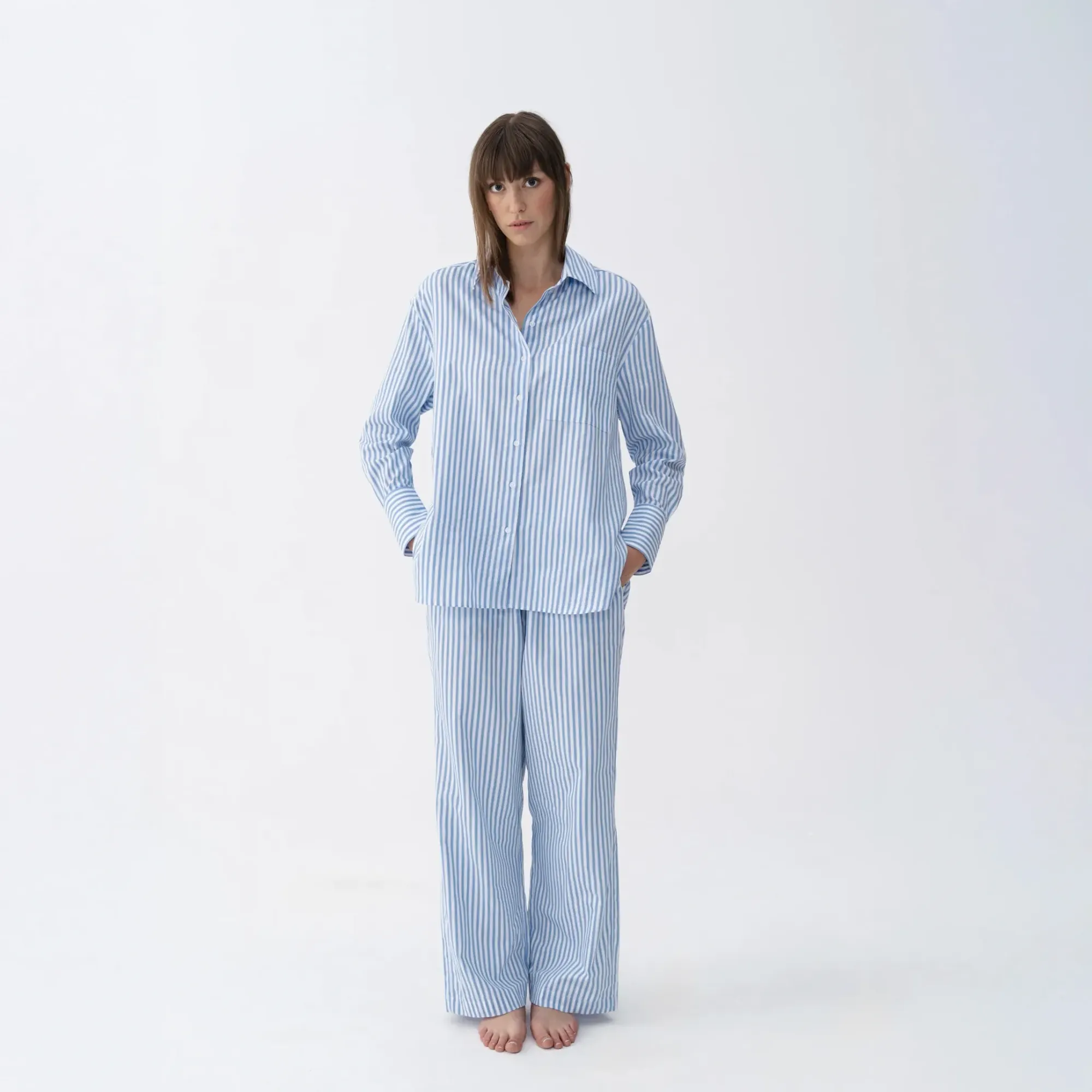 Mara Kadın Dokuma Pantolon Mavi