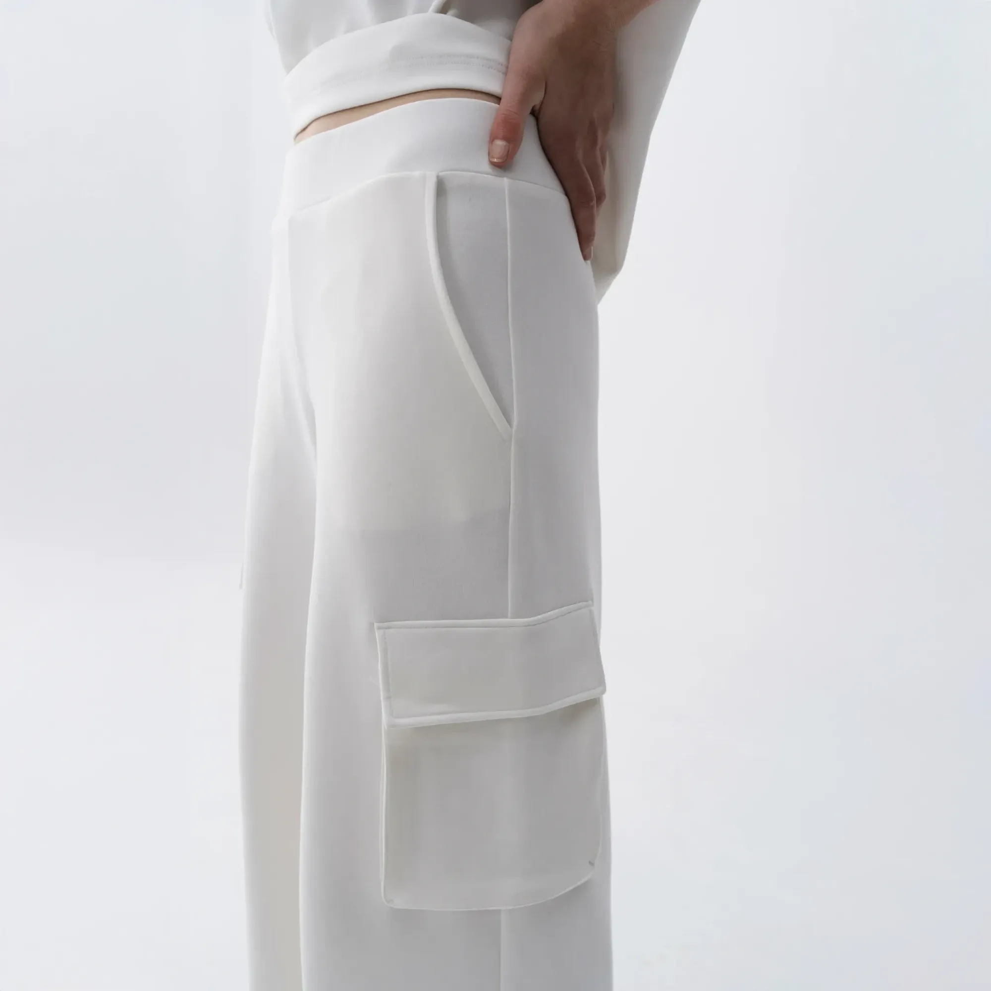 Holly Kadın % 100 Pamuk Kargo Pantolon Bej