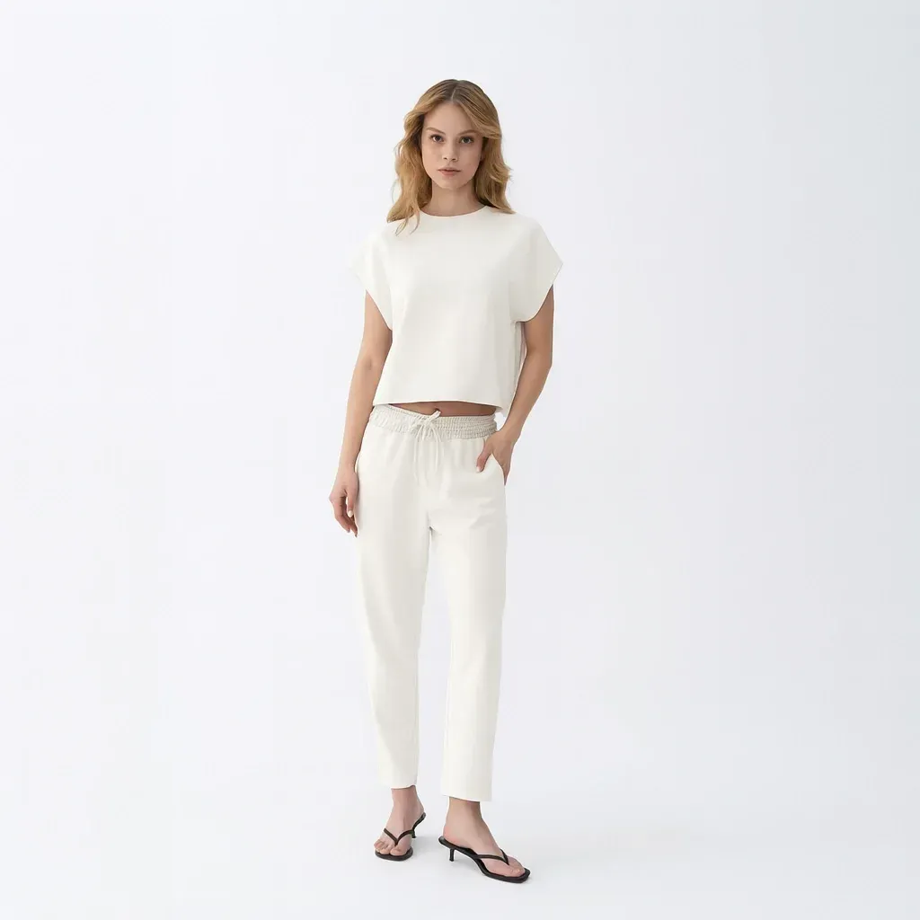 Nua Kadın Modal Chino Pantolon Ekru