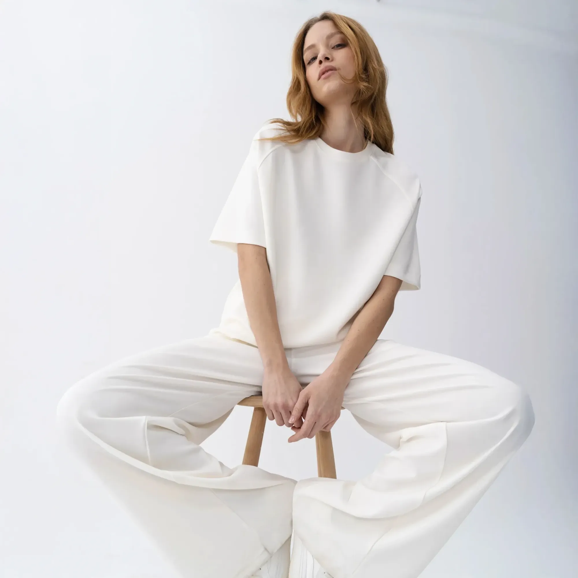 Noa Kadın Modal Wide Leg Pantolon Ekru