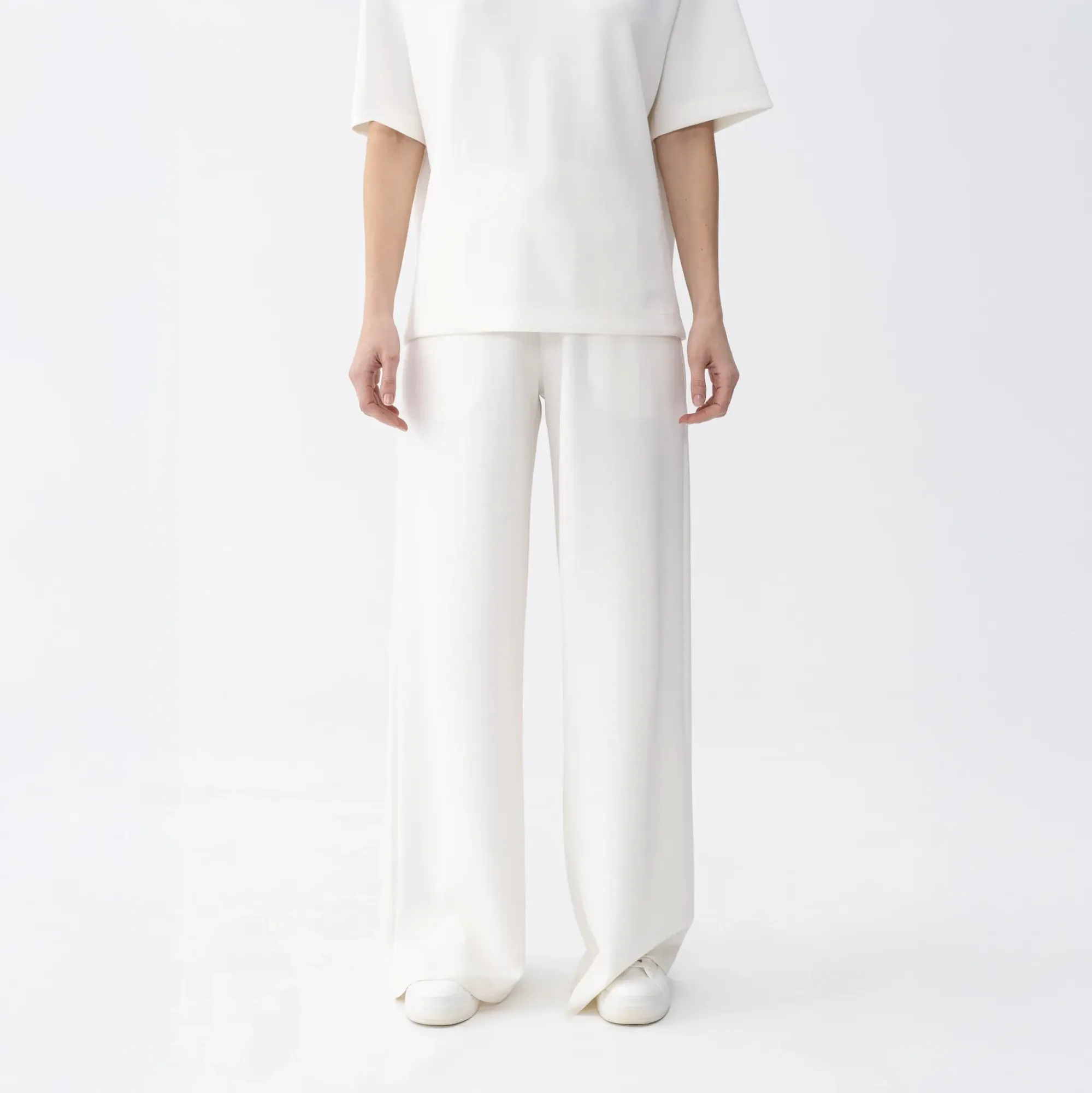 Noa Kadın Modal Wide Leg Pantolon Ekru