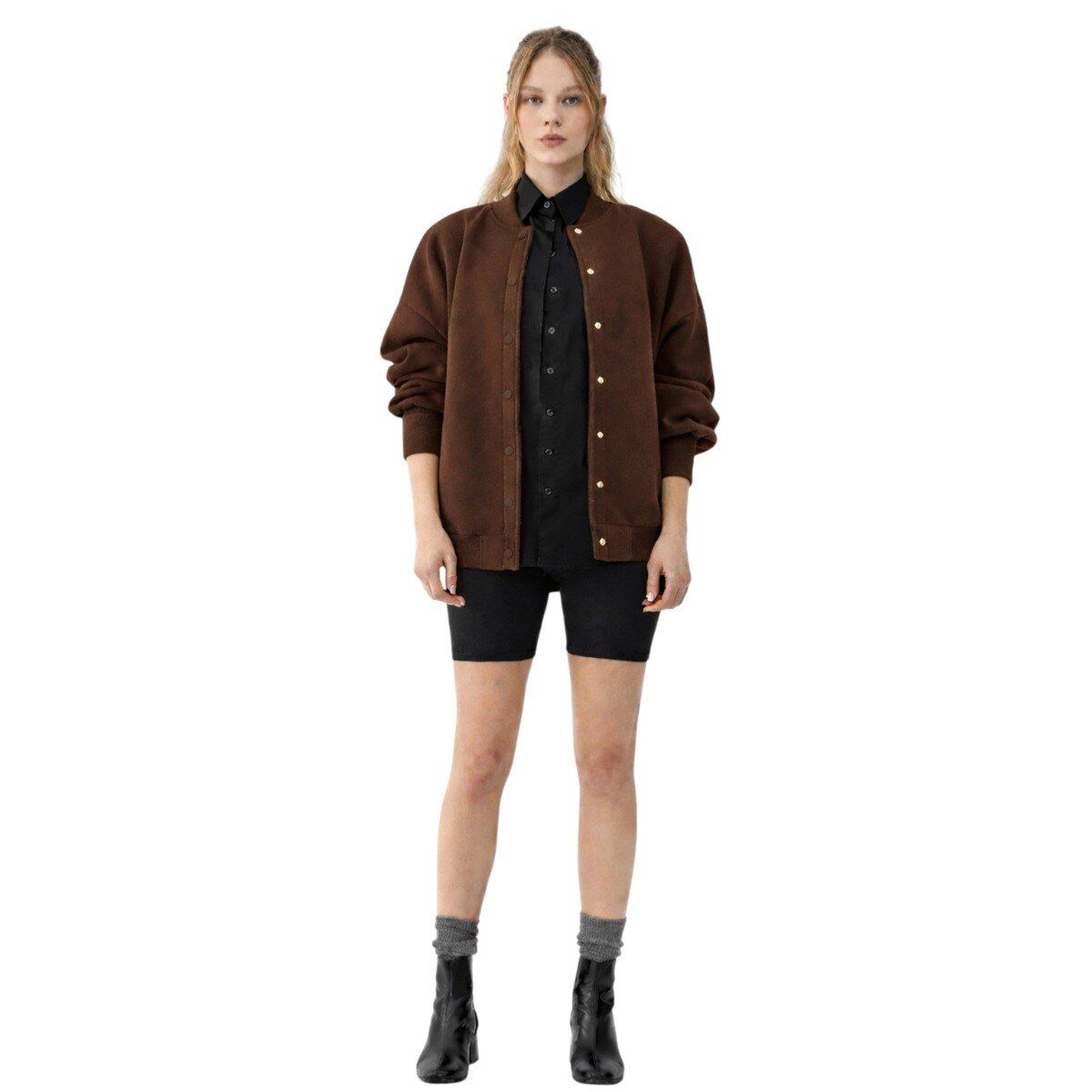 Qua Home Paula Kadın Bomber Ceket Kahverengi