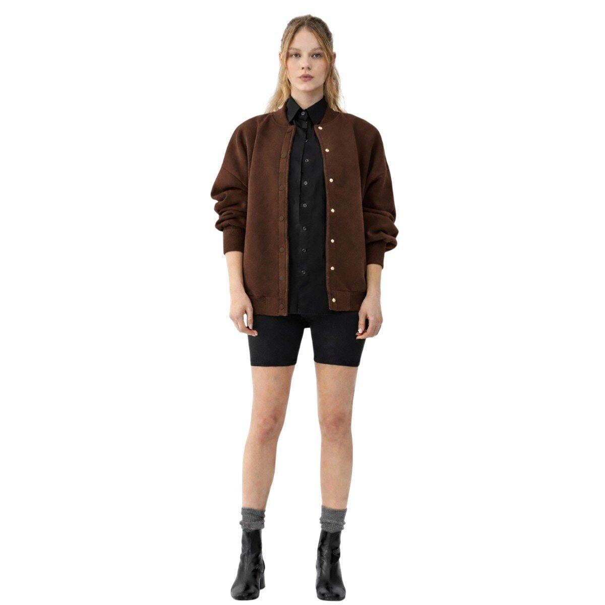 Qua Home Paula Kadın Bomber Ceket Kahverengi