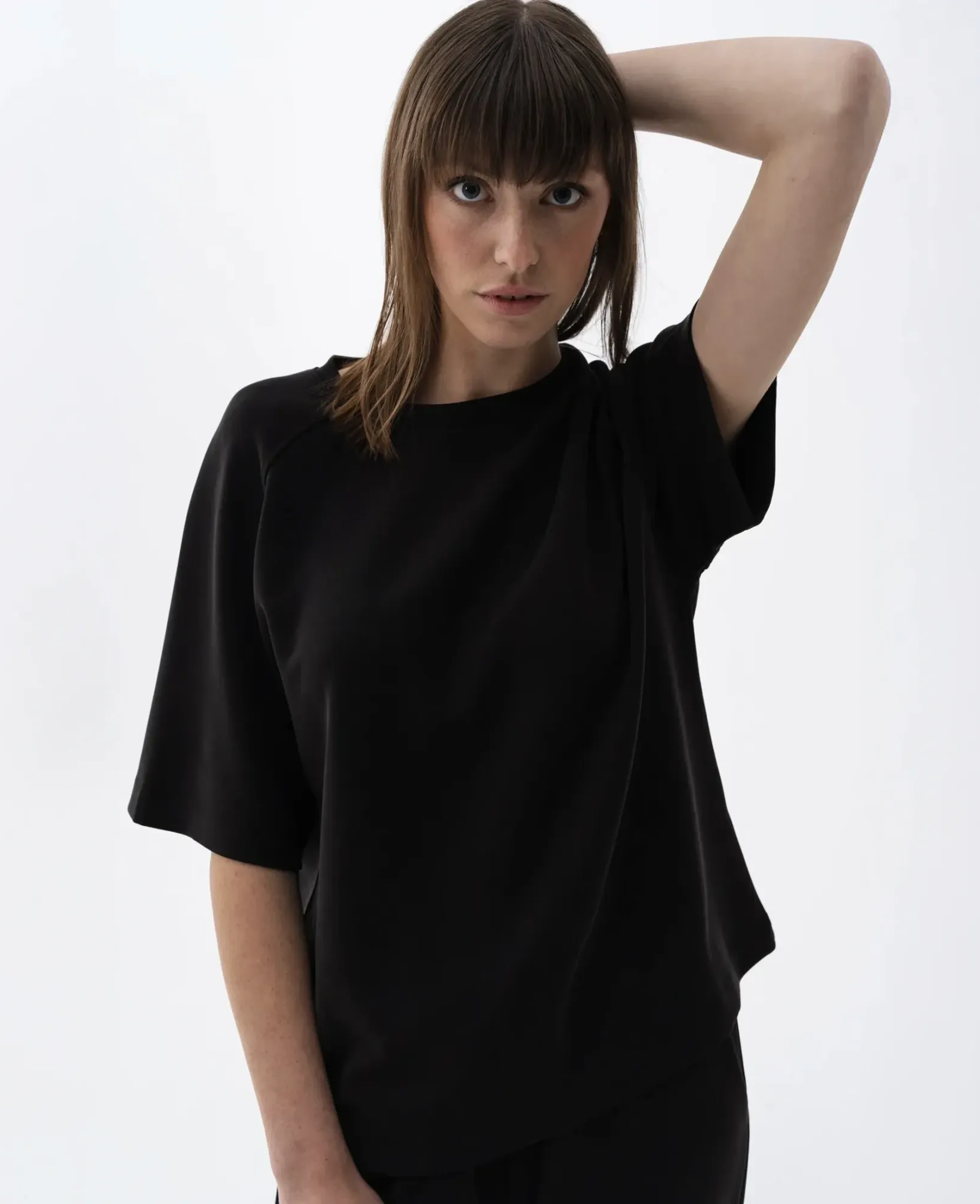 Qua Home Isla Kadın Modal T-shirt Siyah