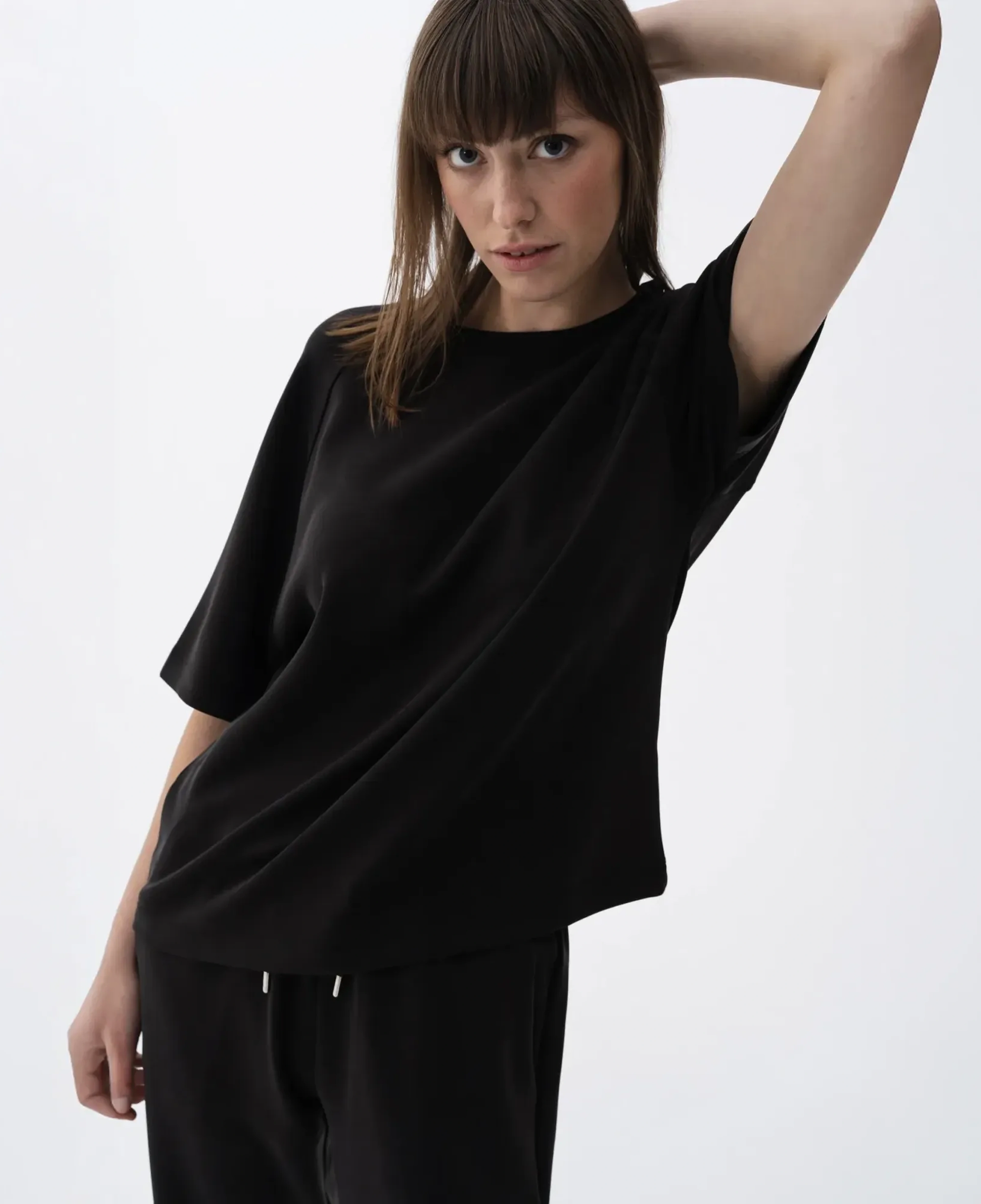 Qua Home Isla Kadın Modal T-shirt Siyah
