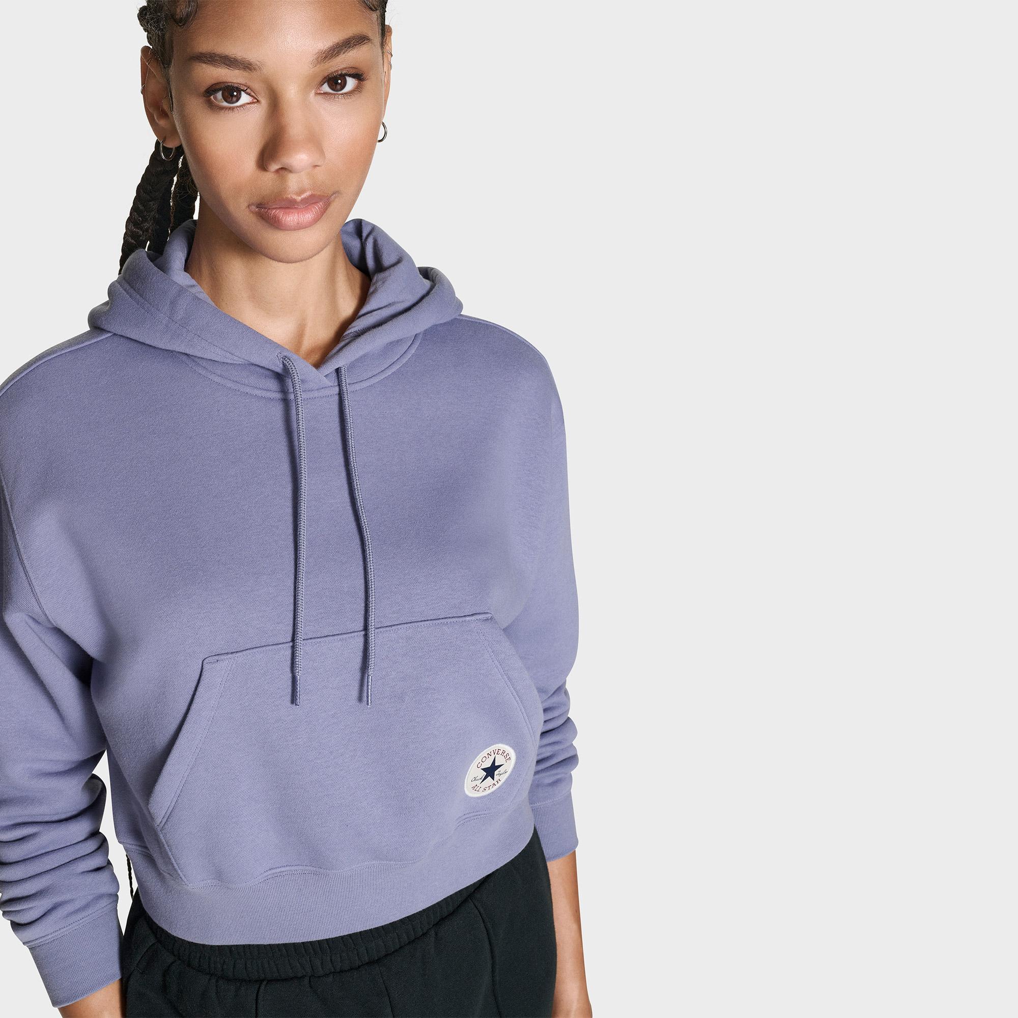 Converse Kadın Mor Crop Hoodie