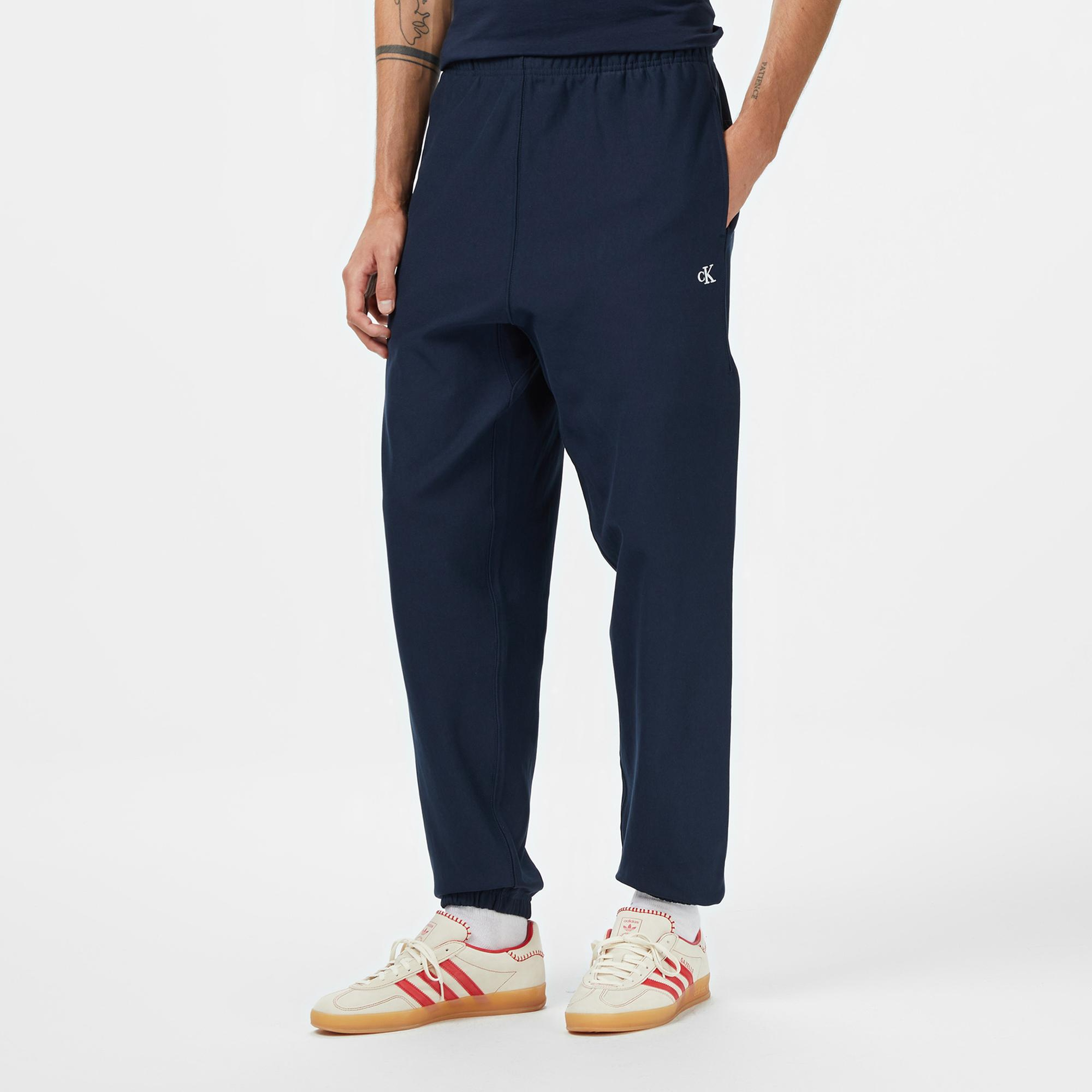 Calvin Klein Premium Terry Monogram Jogger Erkek Lacivert Eşofman Altı